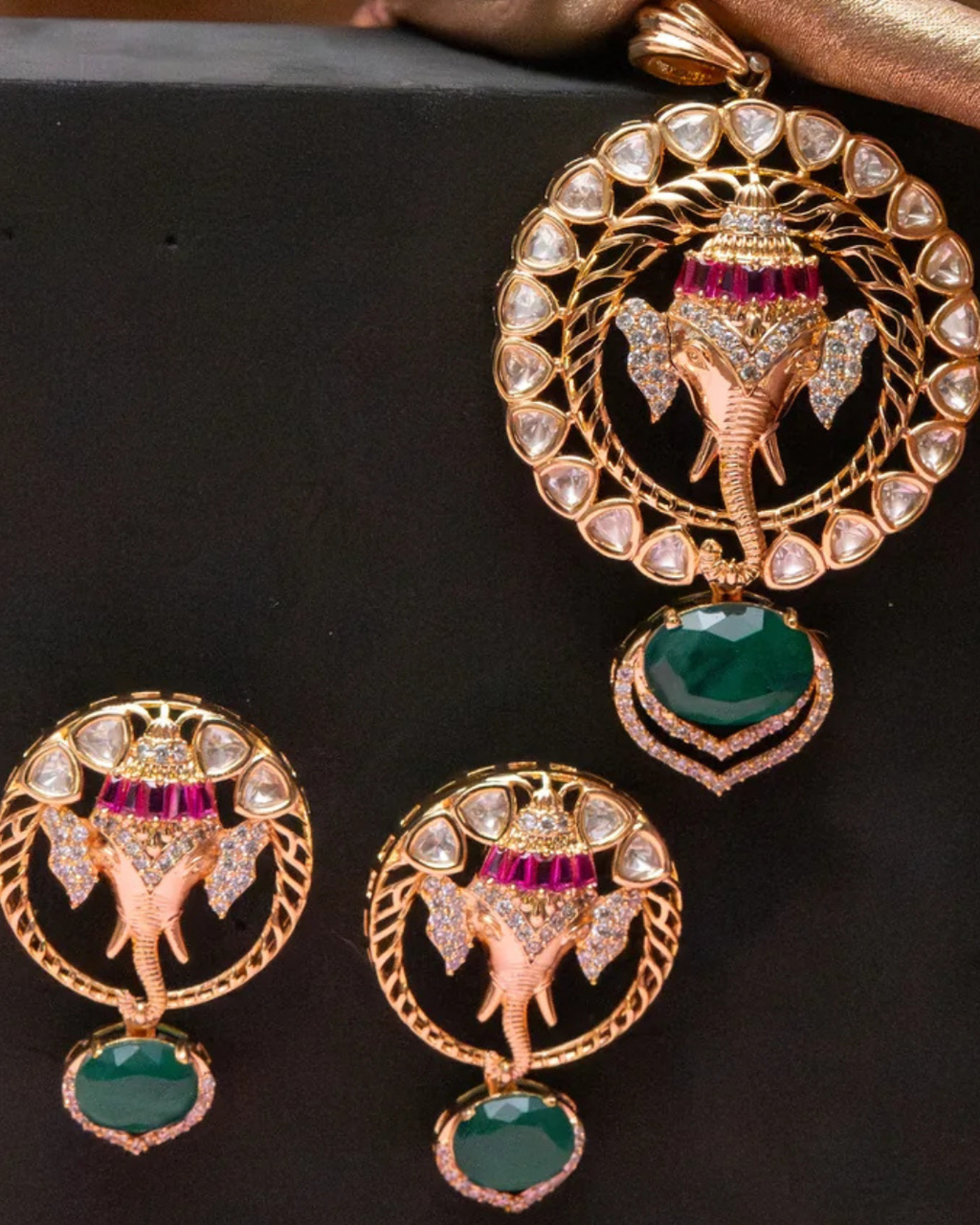 Ganesha Pendant & Earring Set