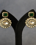 Emerald Victorian Uncut Polki Danglers