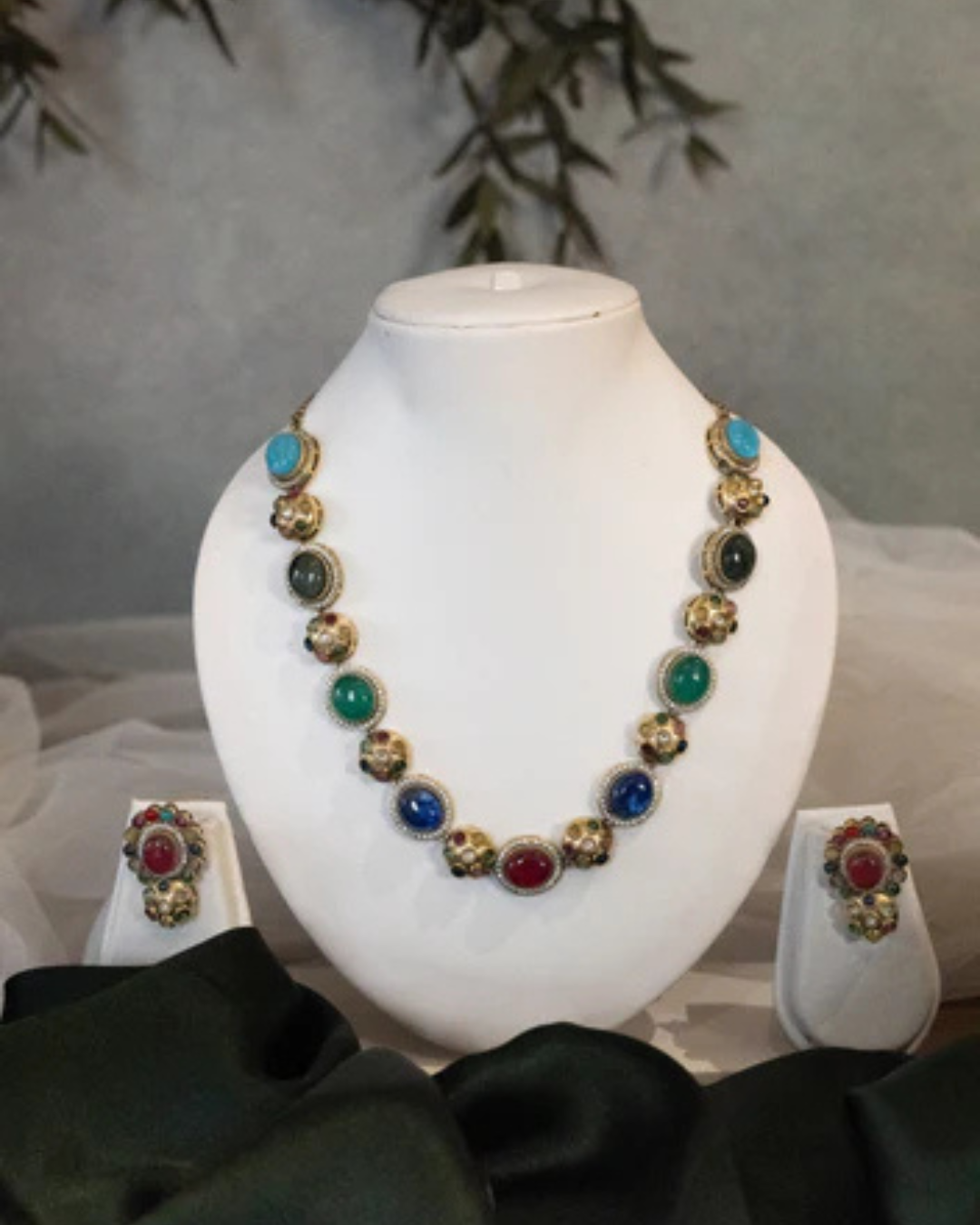 Navratna Radiance Heritage Necklace Set