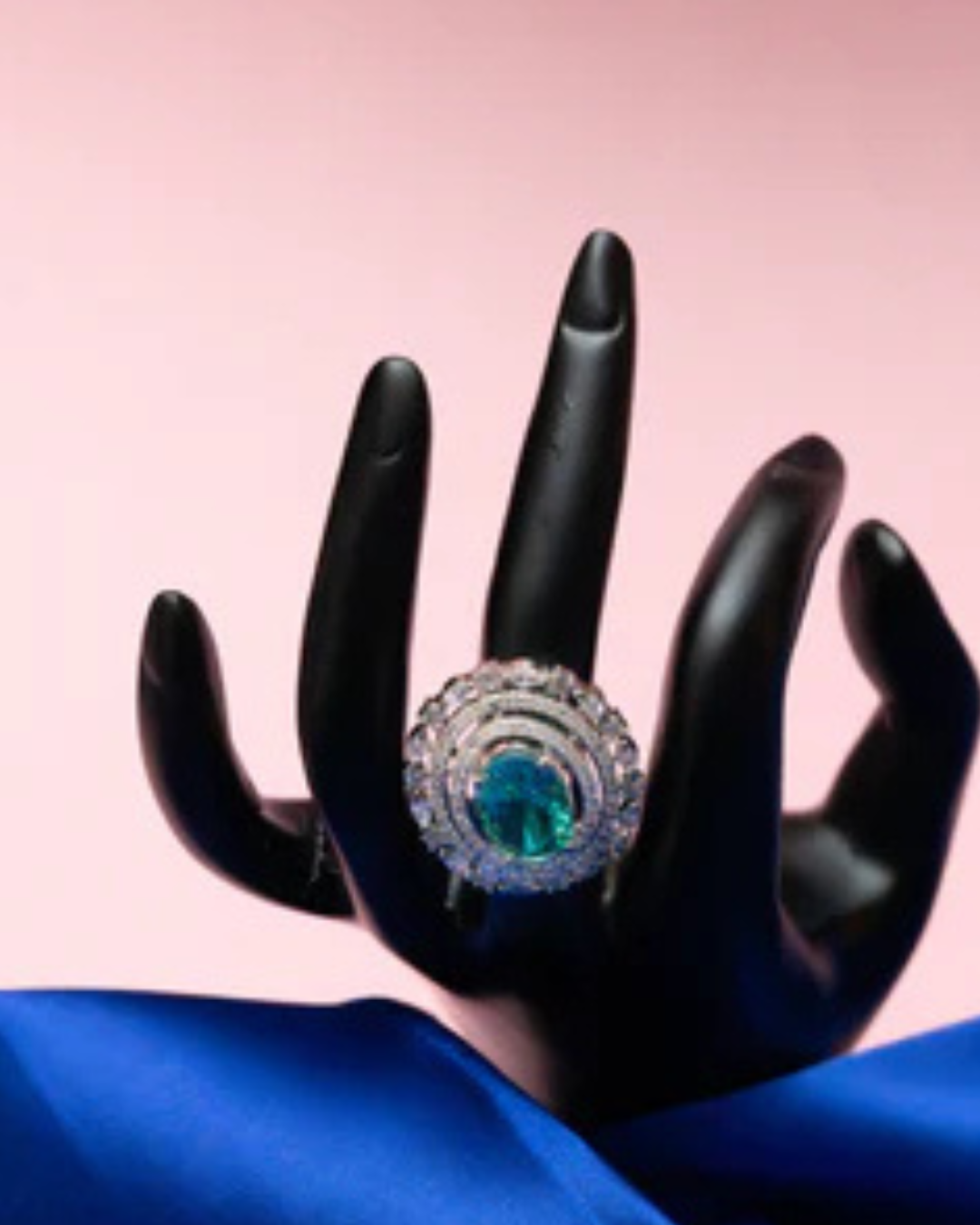 Emerald Orbit Statement Ring
