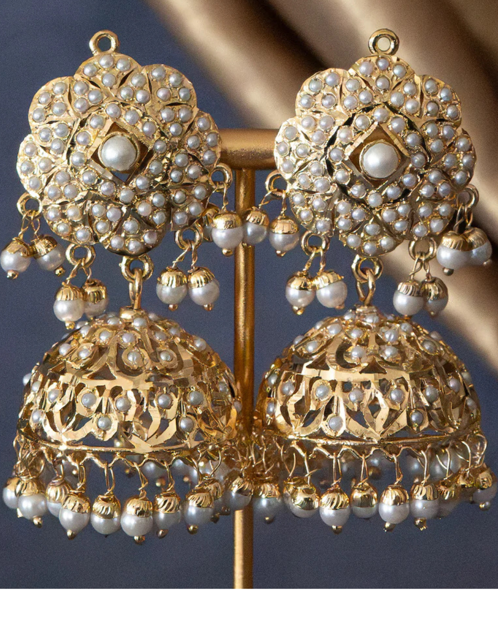 Classic Pearl Jadau Jhumkas