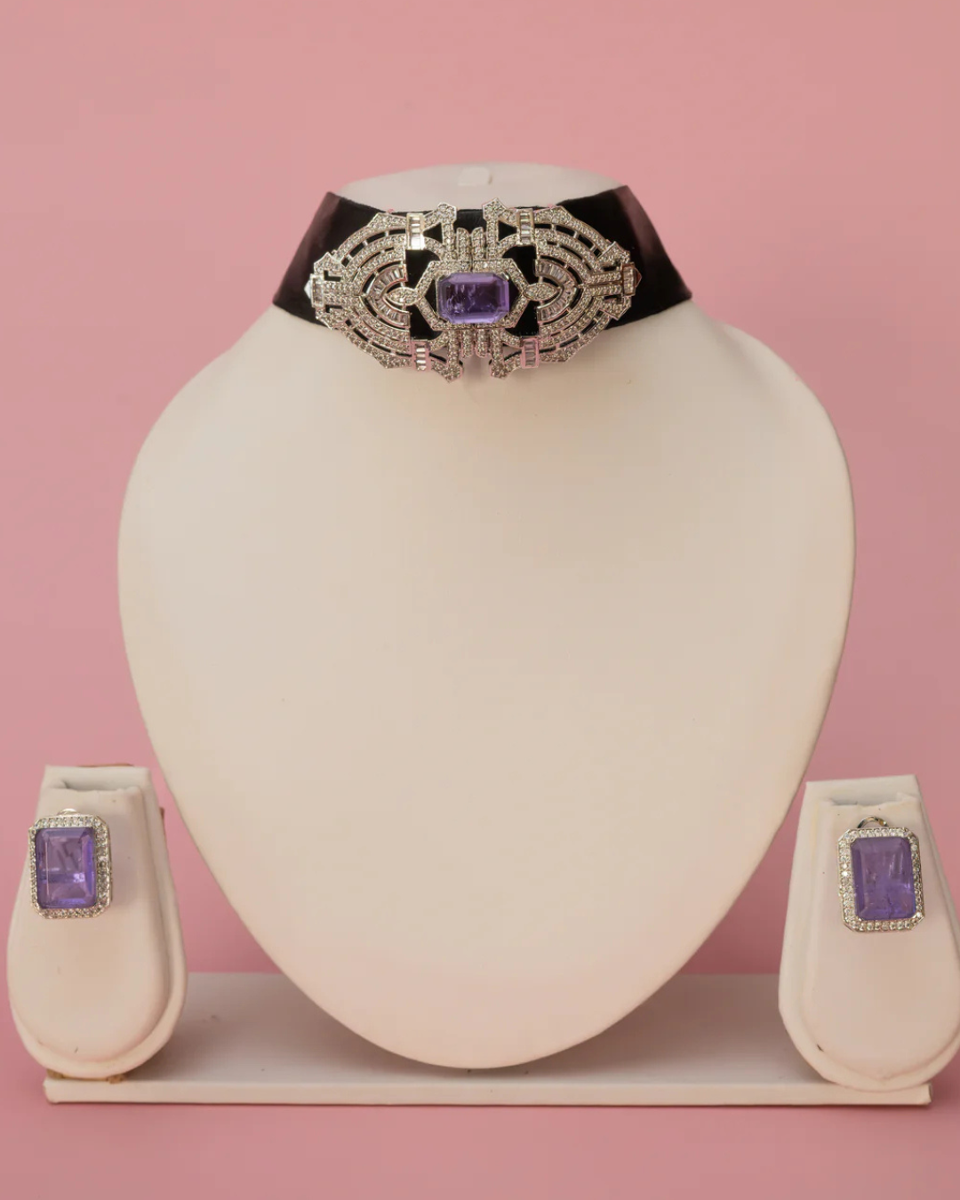Amethyst Art Deco Choker Set