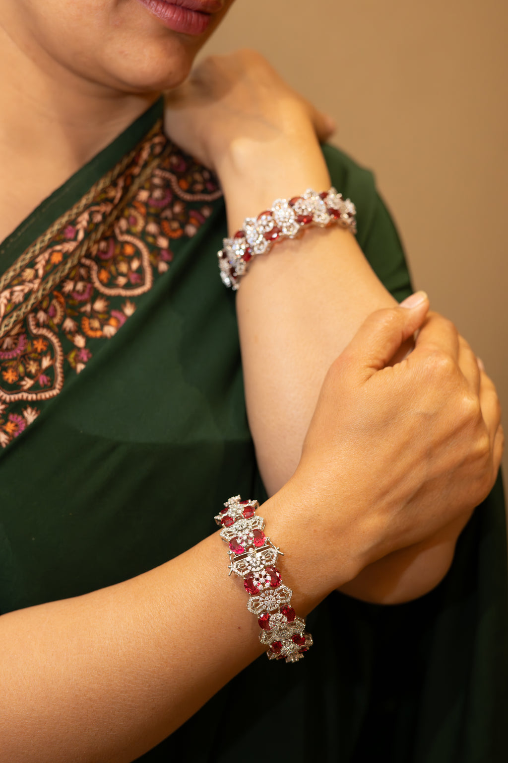 Ruby Diamond Openable Bangles