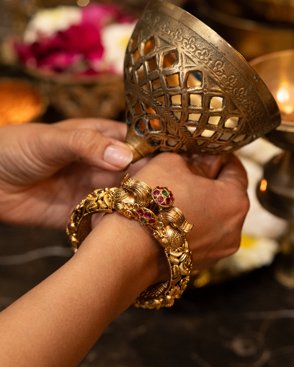 Rajwada Peacock Heritage Openable Kada