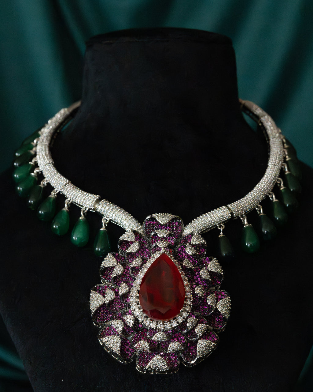 Crimson Majesty Statement Necklace