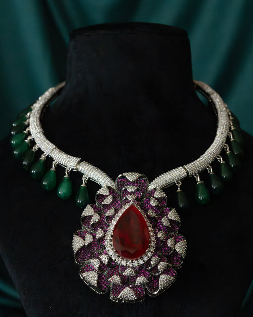 Crimson Majesty Statement Necklace