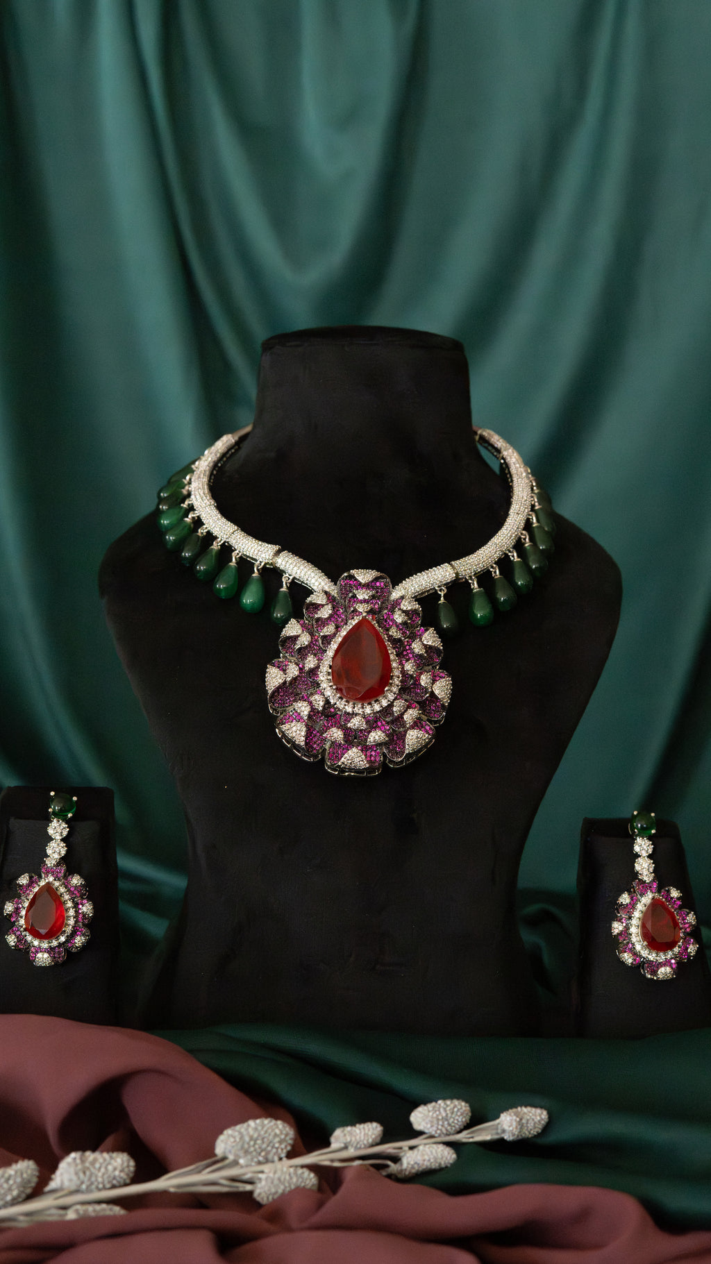 Crimson Majesty Statement Necklace