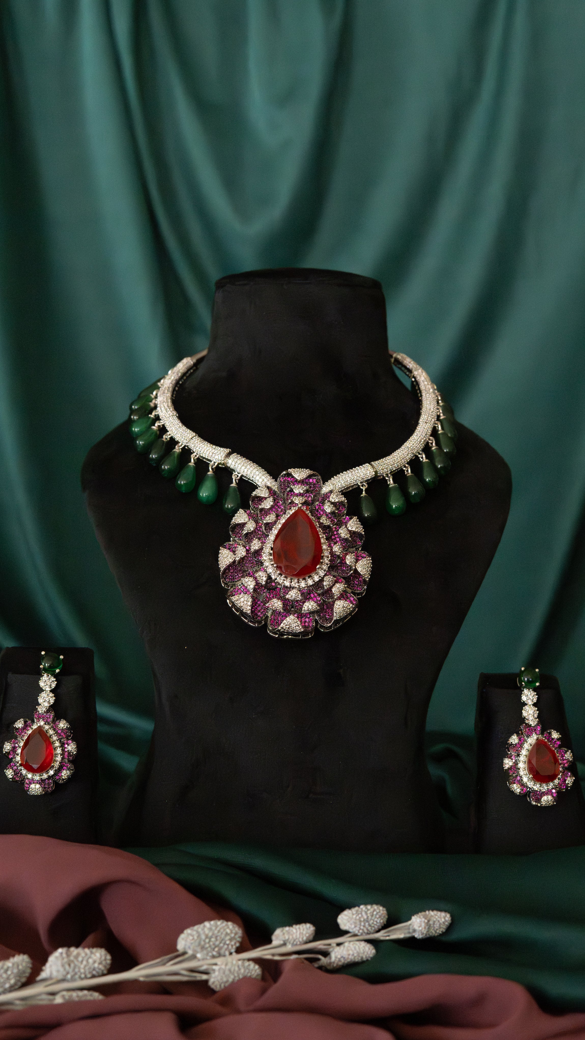 Crimson Majesty Statement Necklace