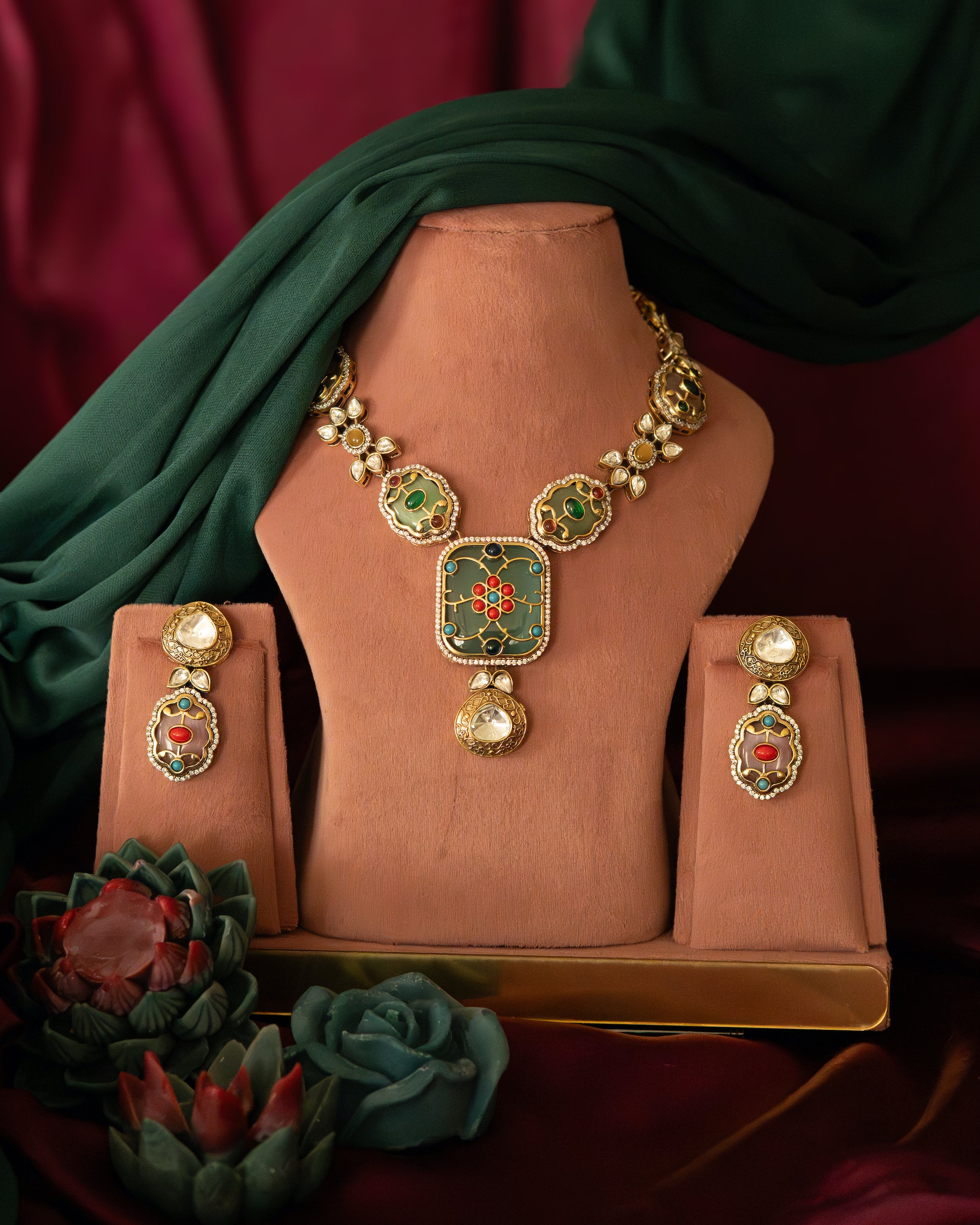 Emerald Meenakari Heritage Set