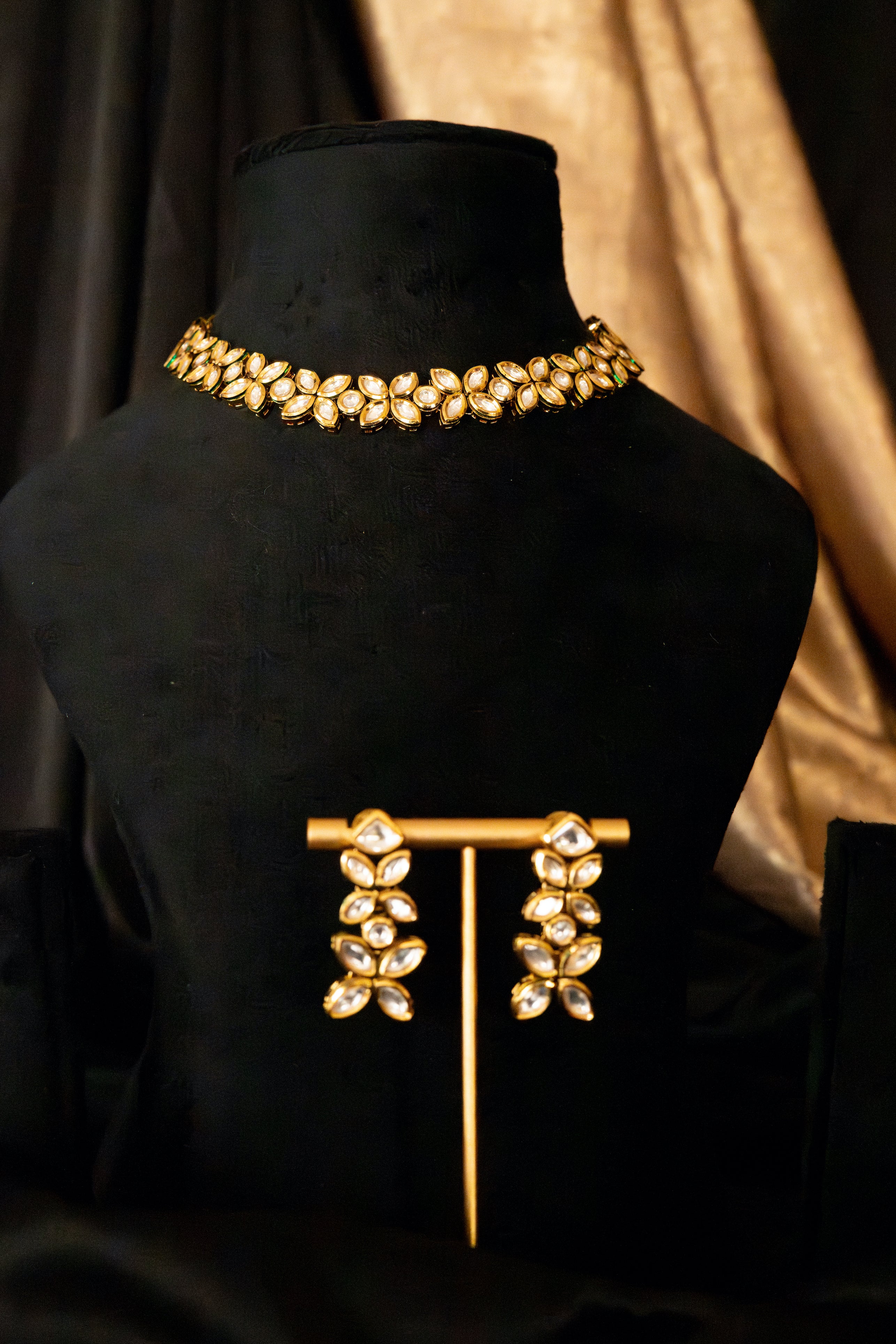 Golden Radiance Polki Choker Set