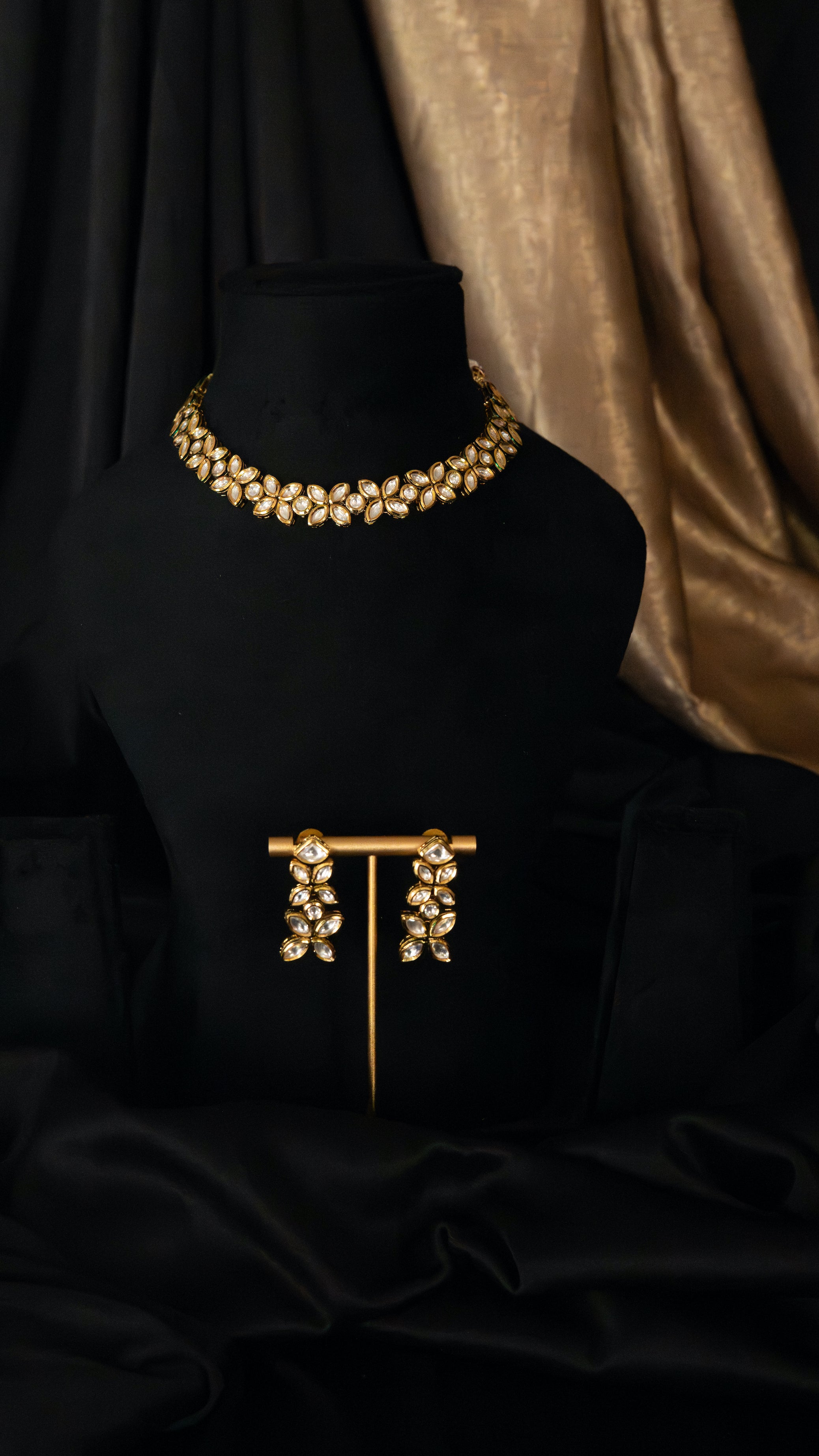 Golden Radiance Polki Choker Set