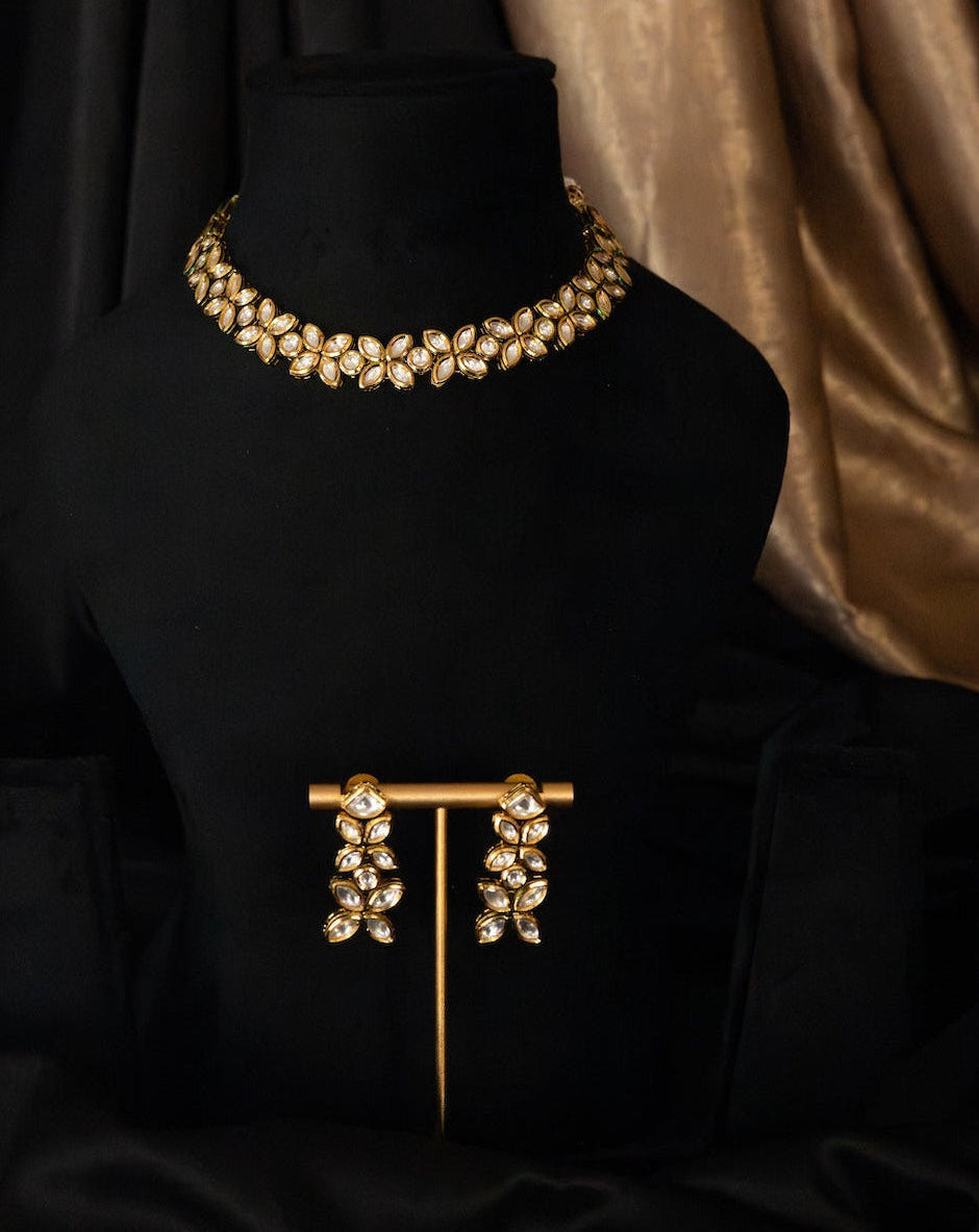 Golden Radiance Polki Choker Set