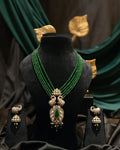 Regal Multi Layered Emerald Necklace Set