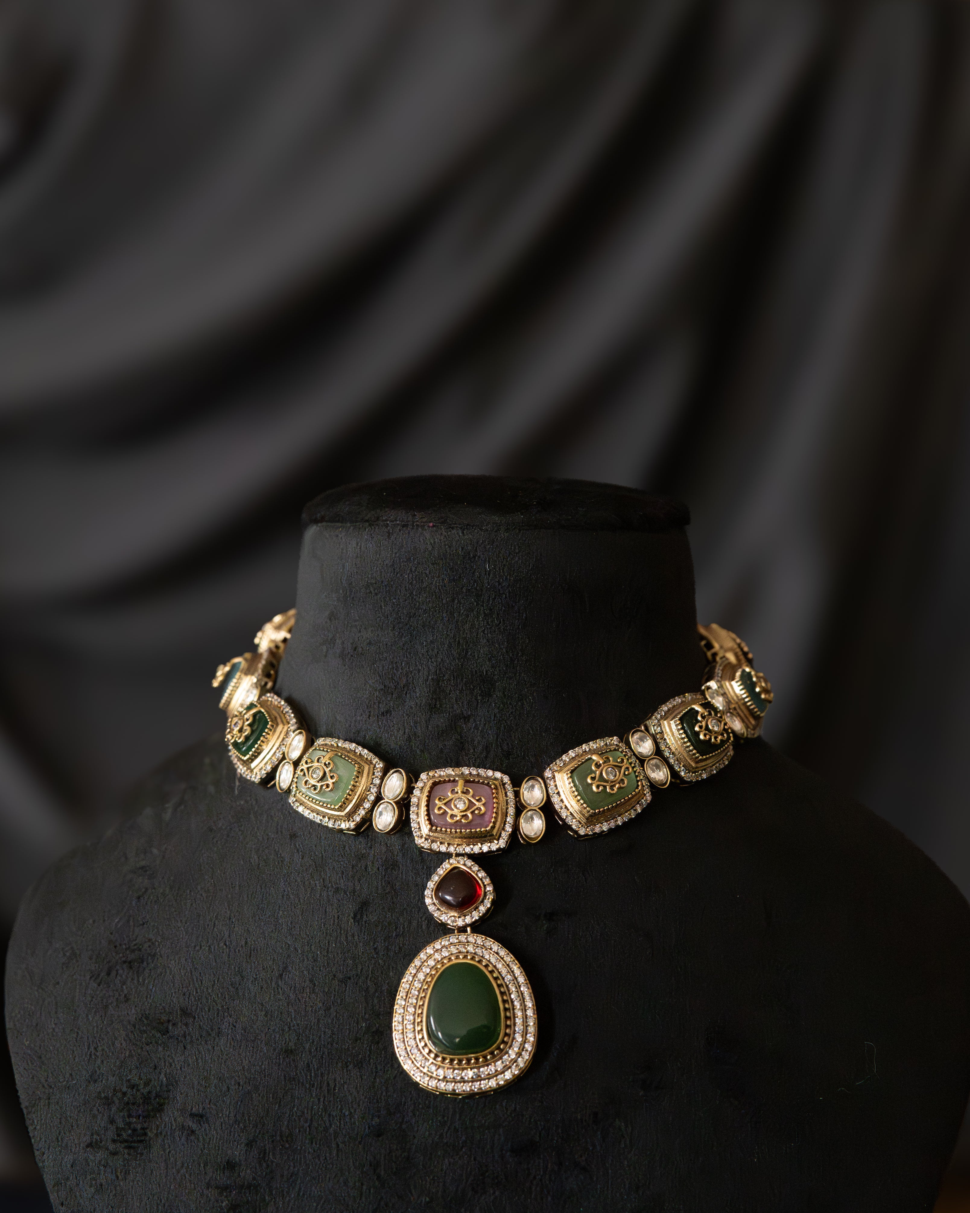 Handcrafted Meenakari Multicolored Statement Set