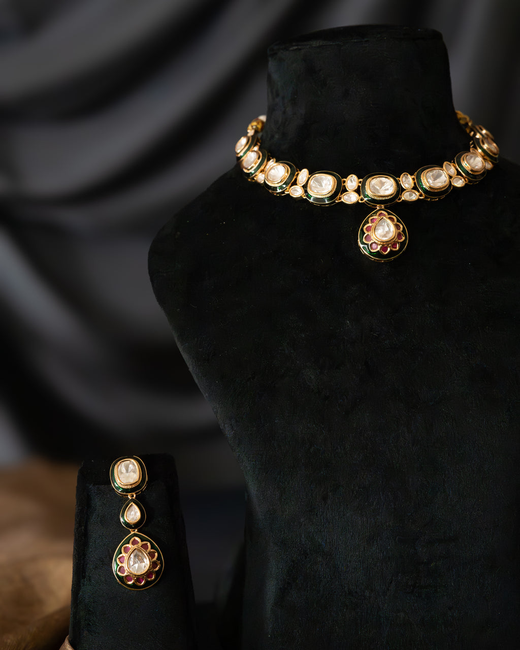 Heritage Kundan Polki Meenakari Set