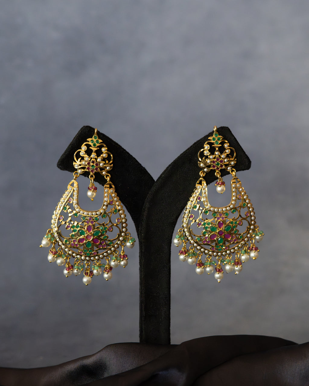 Jadau Floral Chandbalis
