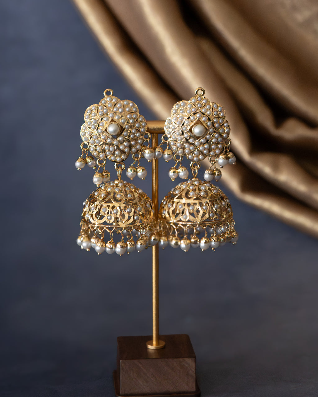 Classic Pearl Jadau Jhumkas