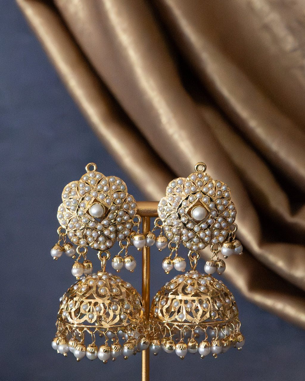Classic Pearl Jadau Jhumkas