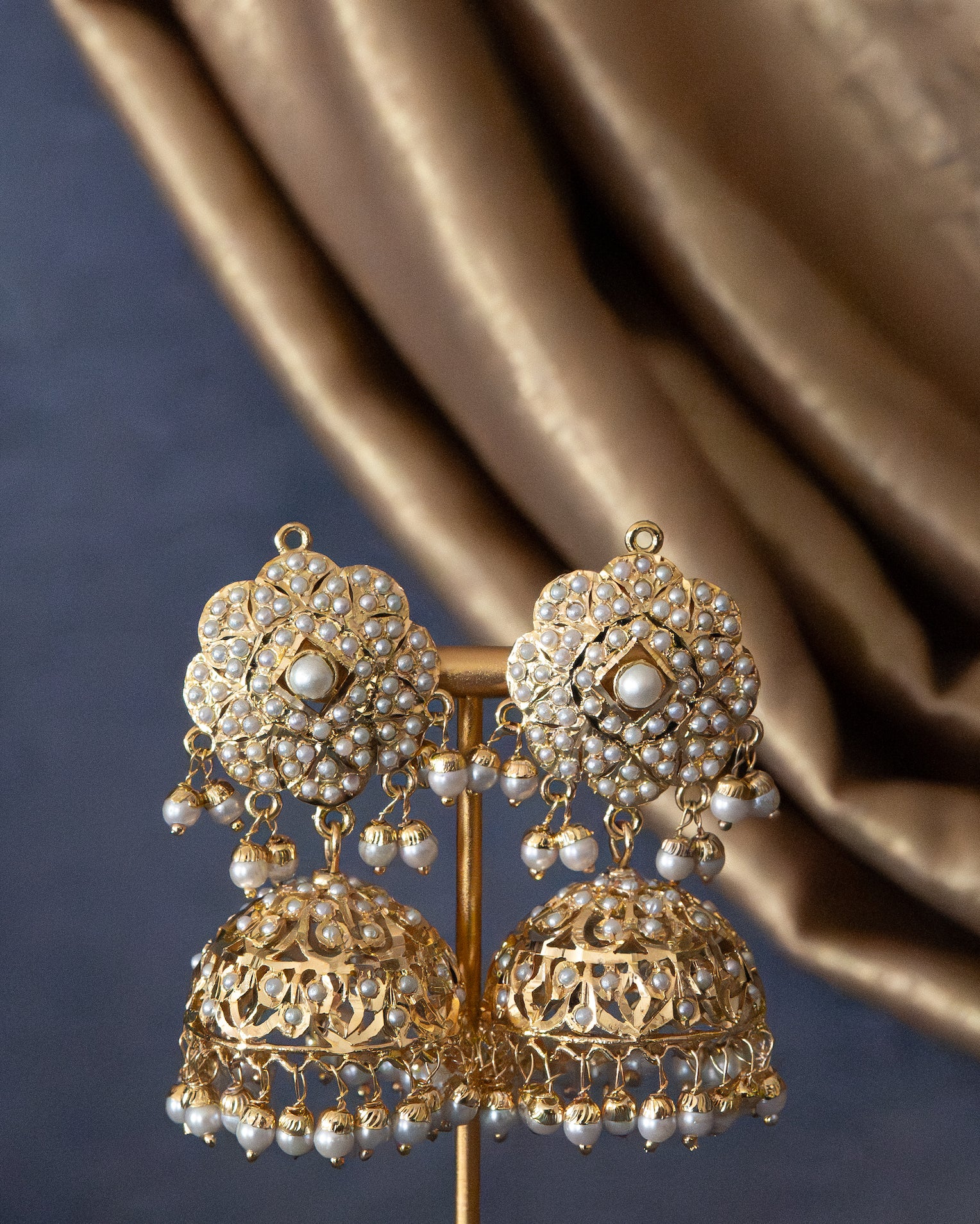 Classic Pearl Jadau Jhumkas