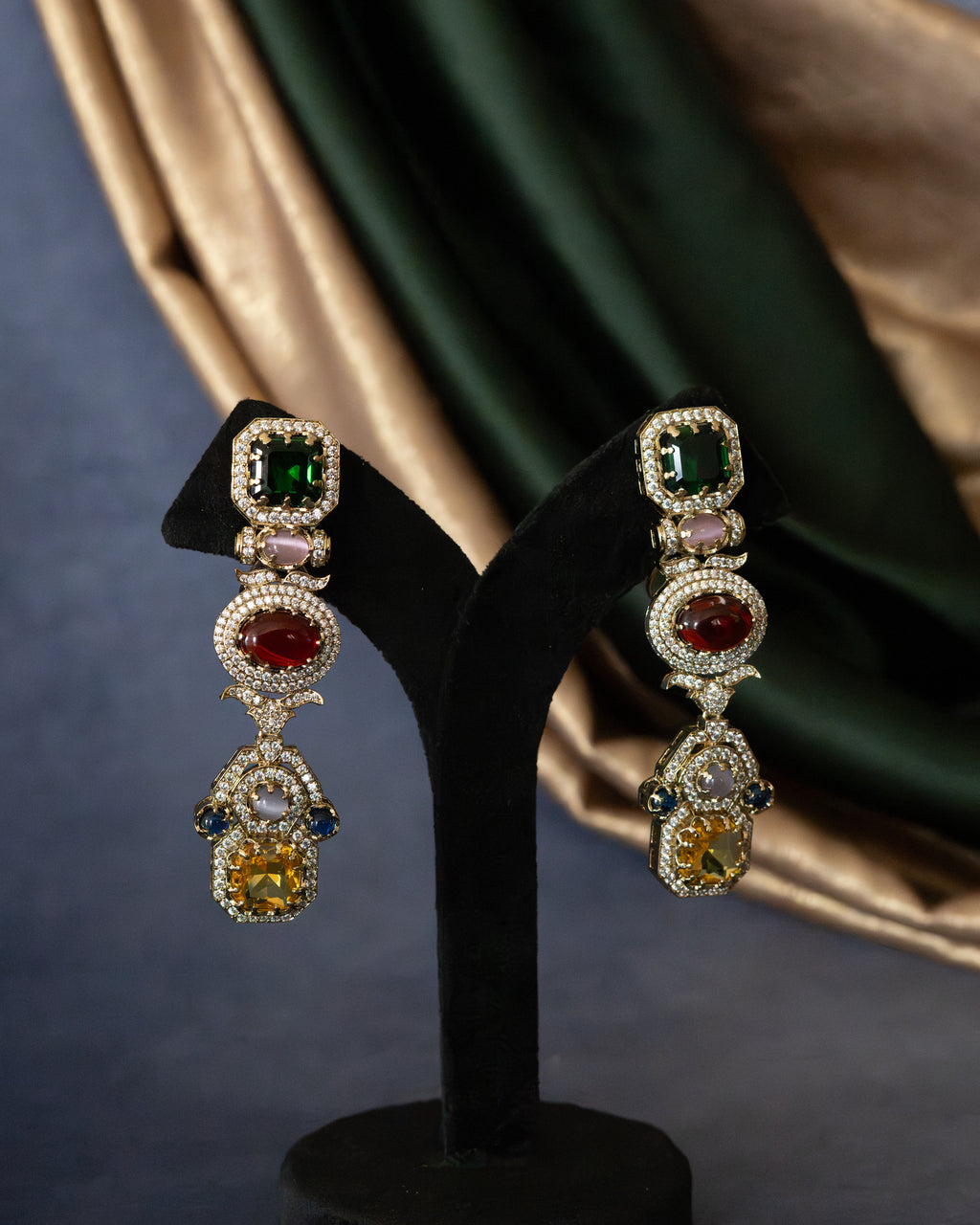 Navratna Royale Cascade Earrings