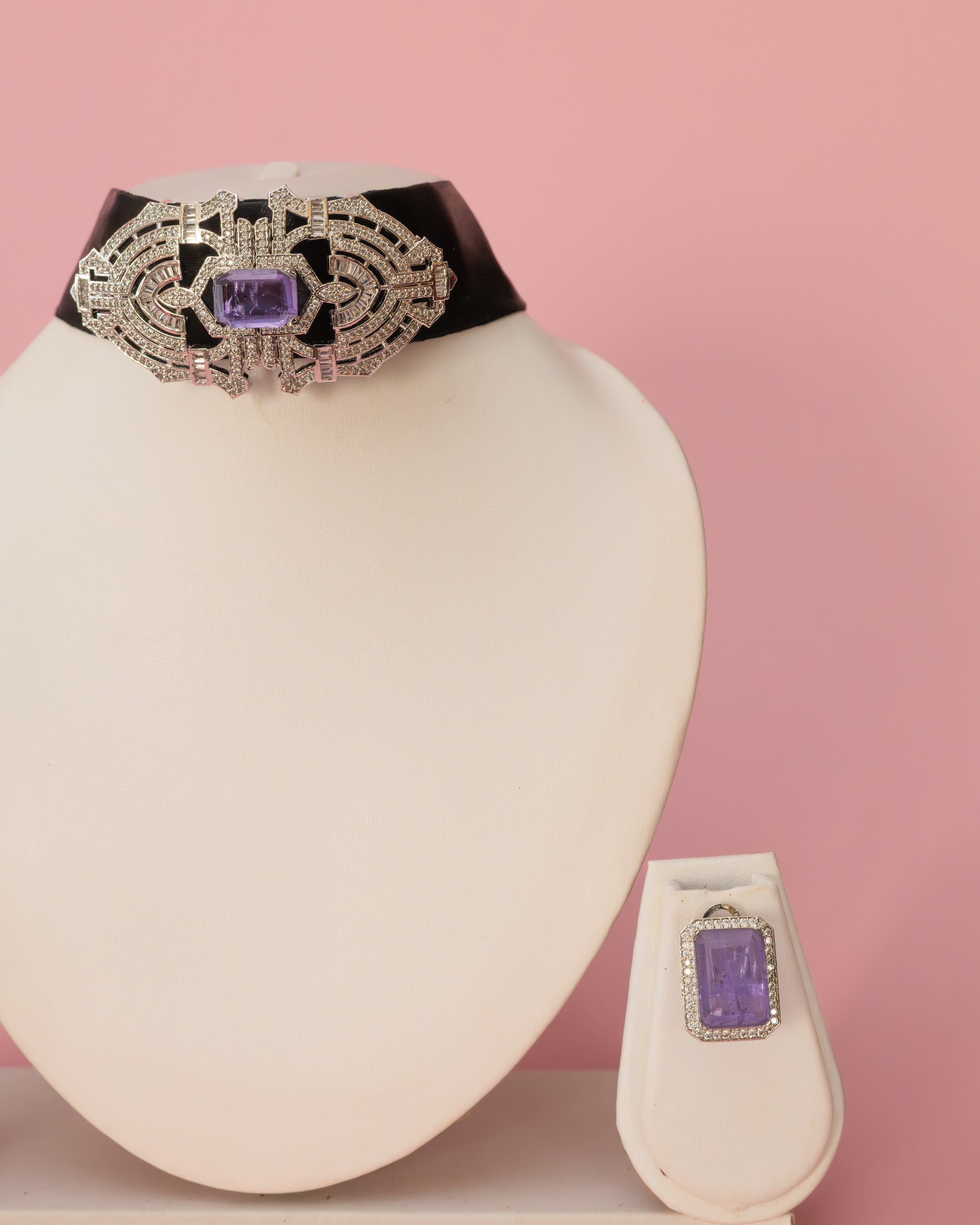 Amethyst Art Deco Choker Set