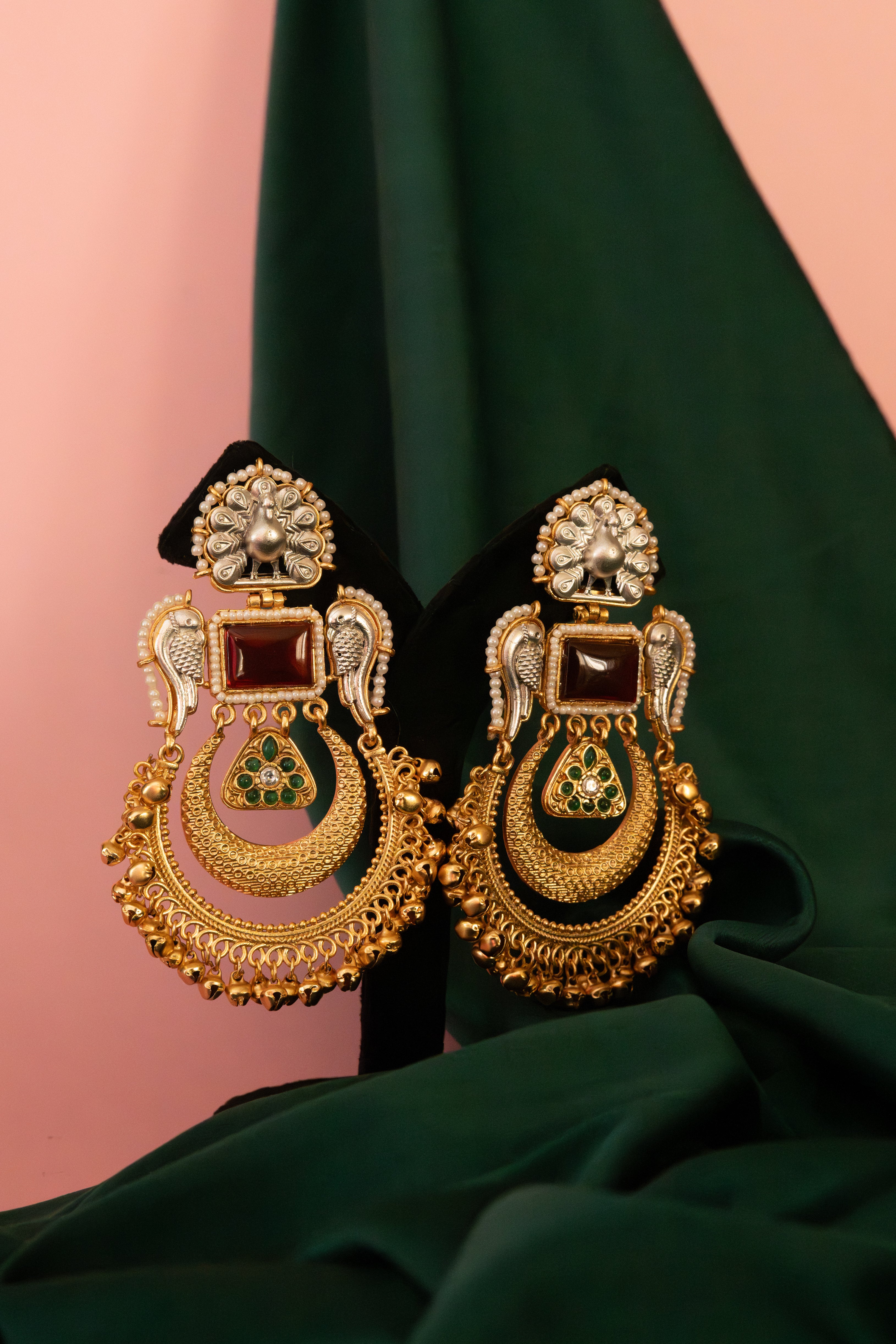 Mayurika Chandbali Earrings