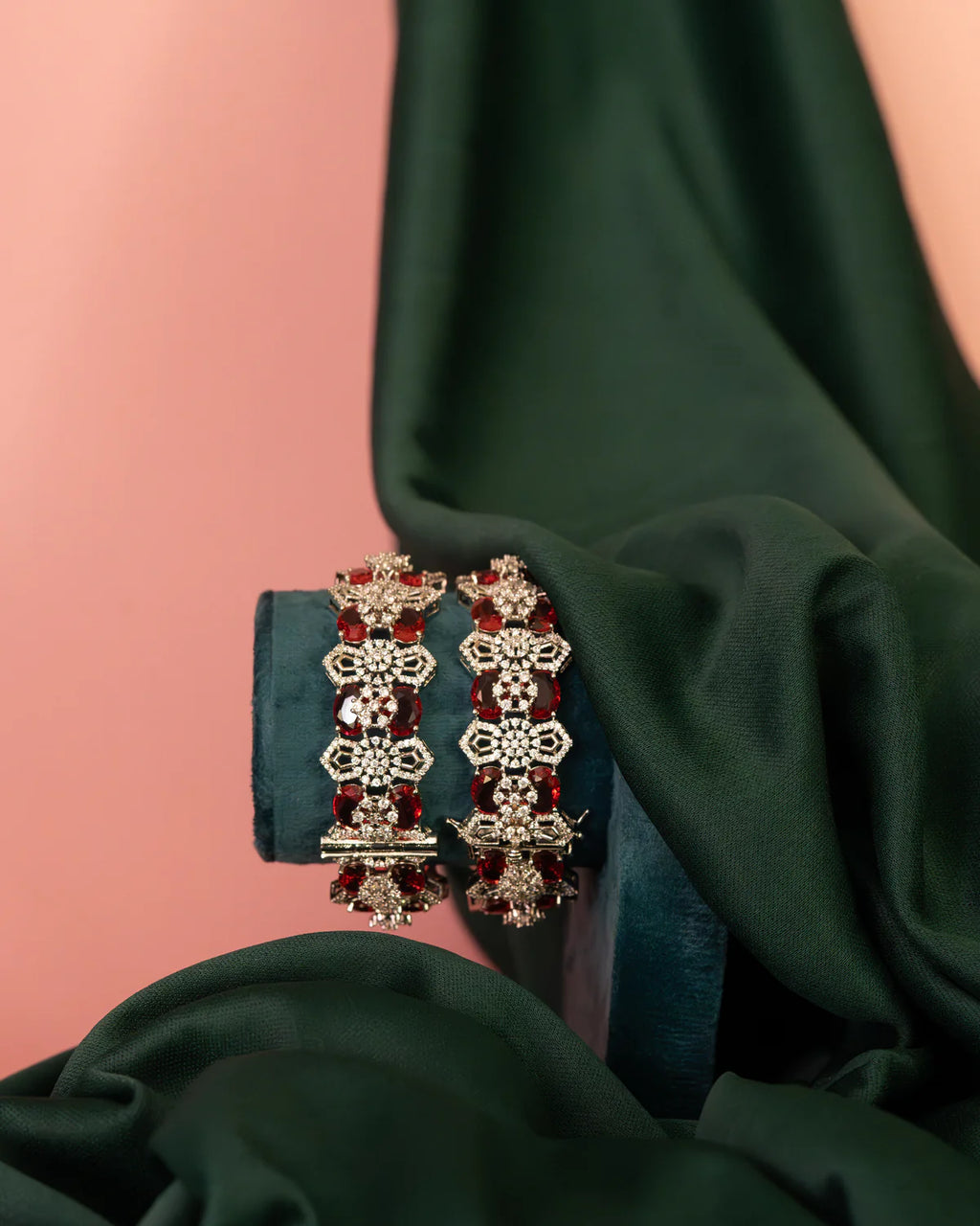 Ruby Diamond Openable Bangles