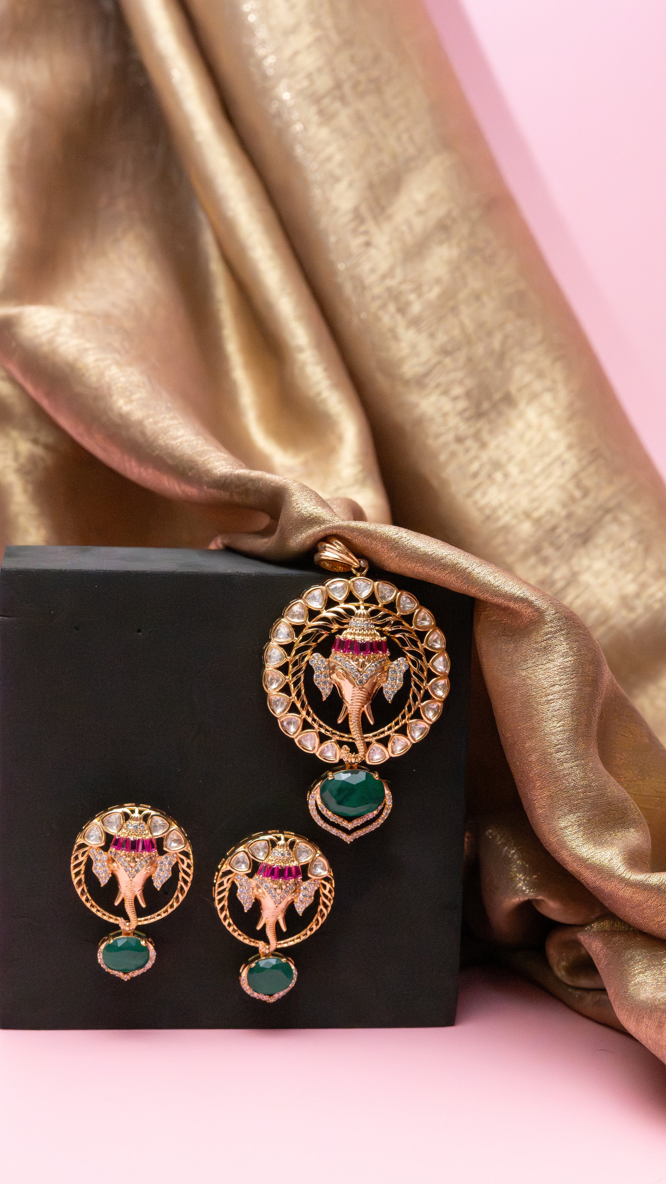 Ganesha Pendant & Earring Set