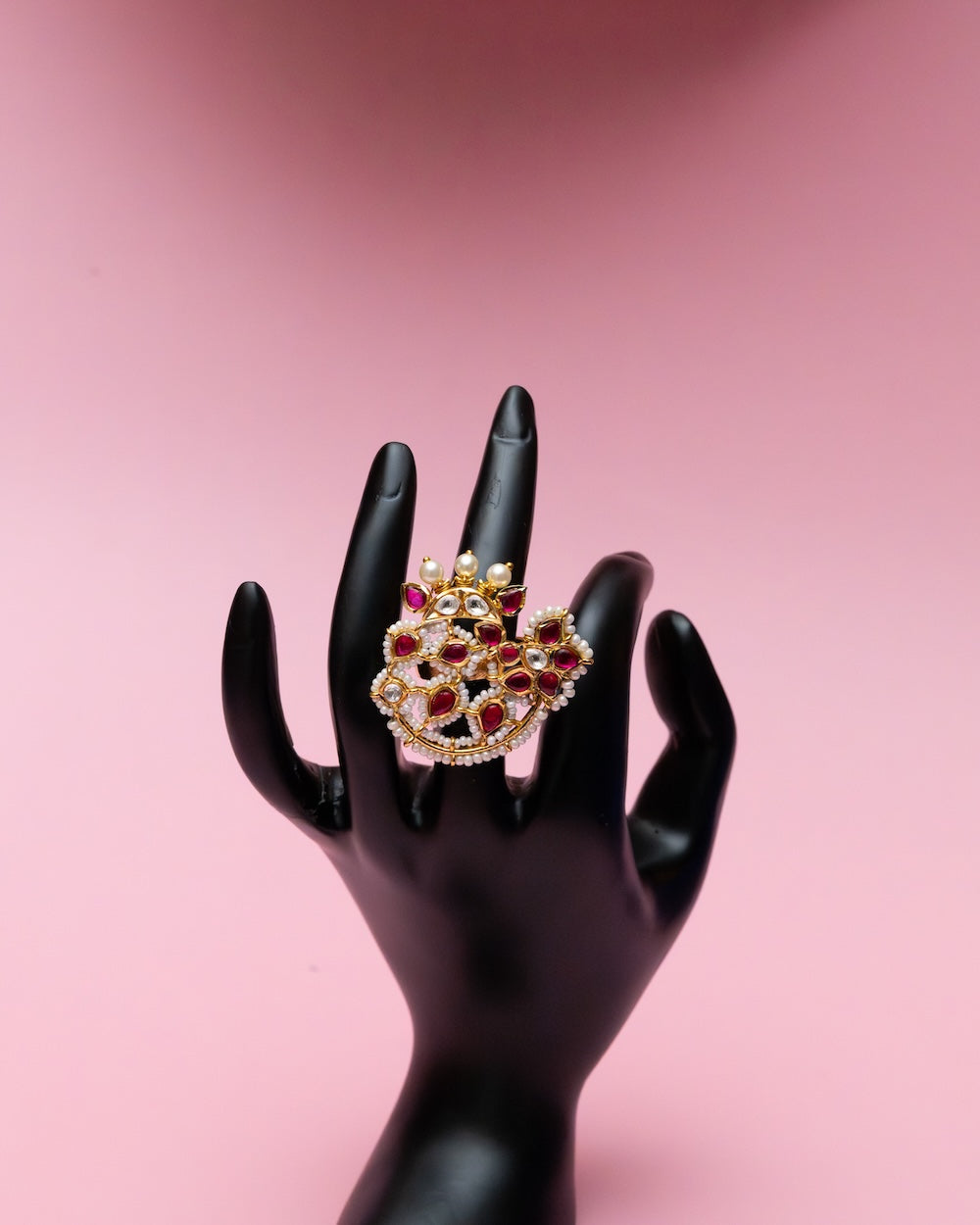 Ruby Kundan Cocktail Ring