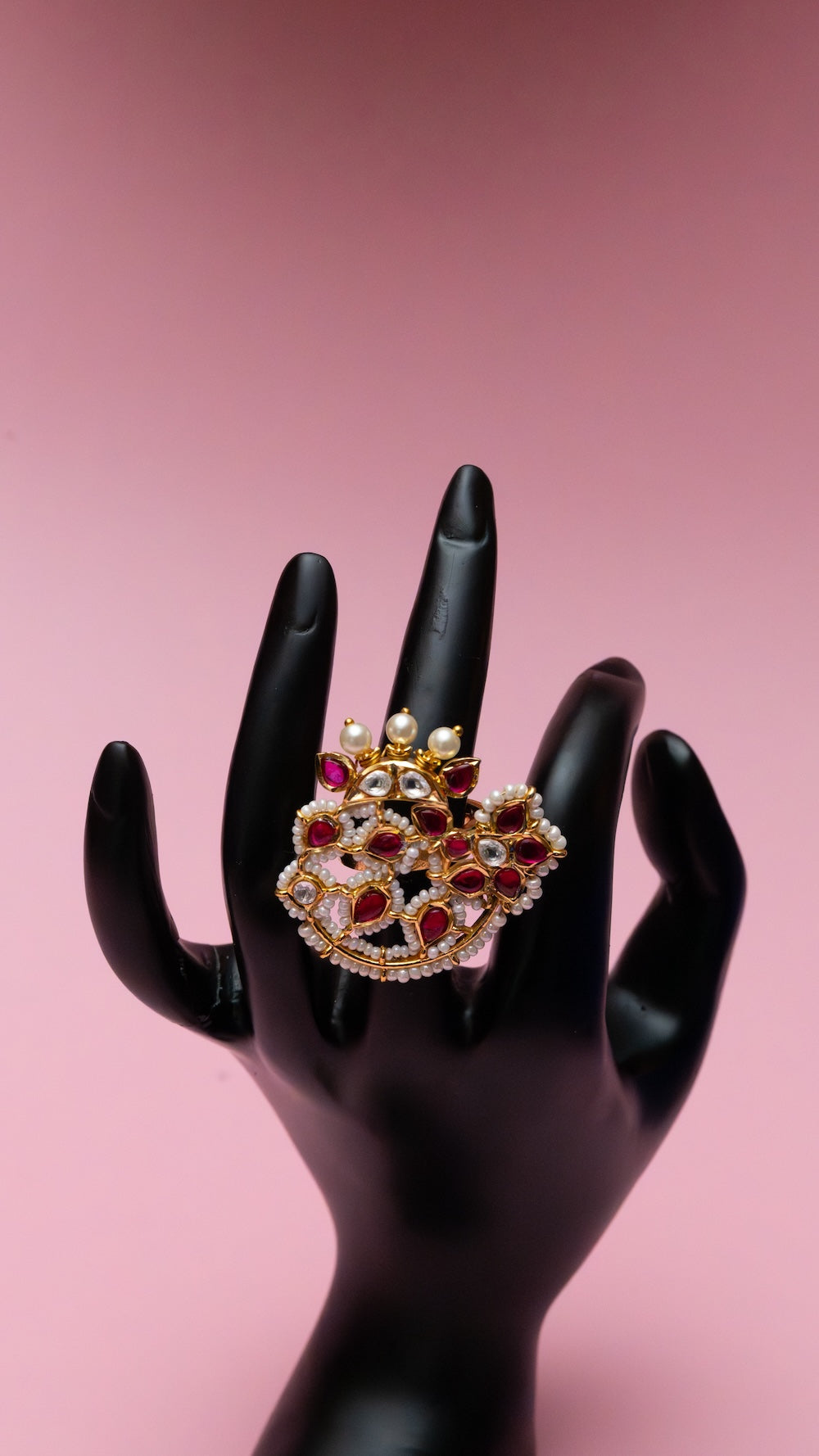 Ruby Kundan Cocktail Ring