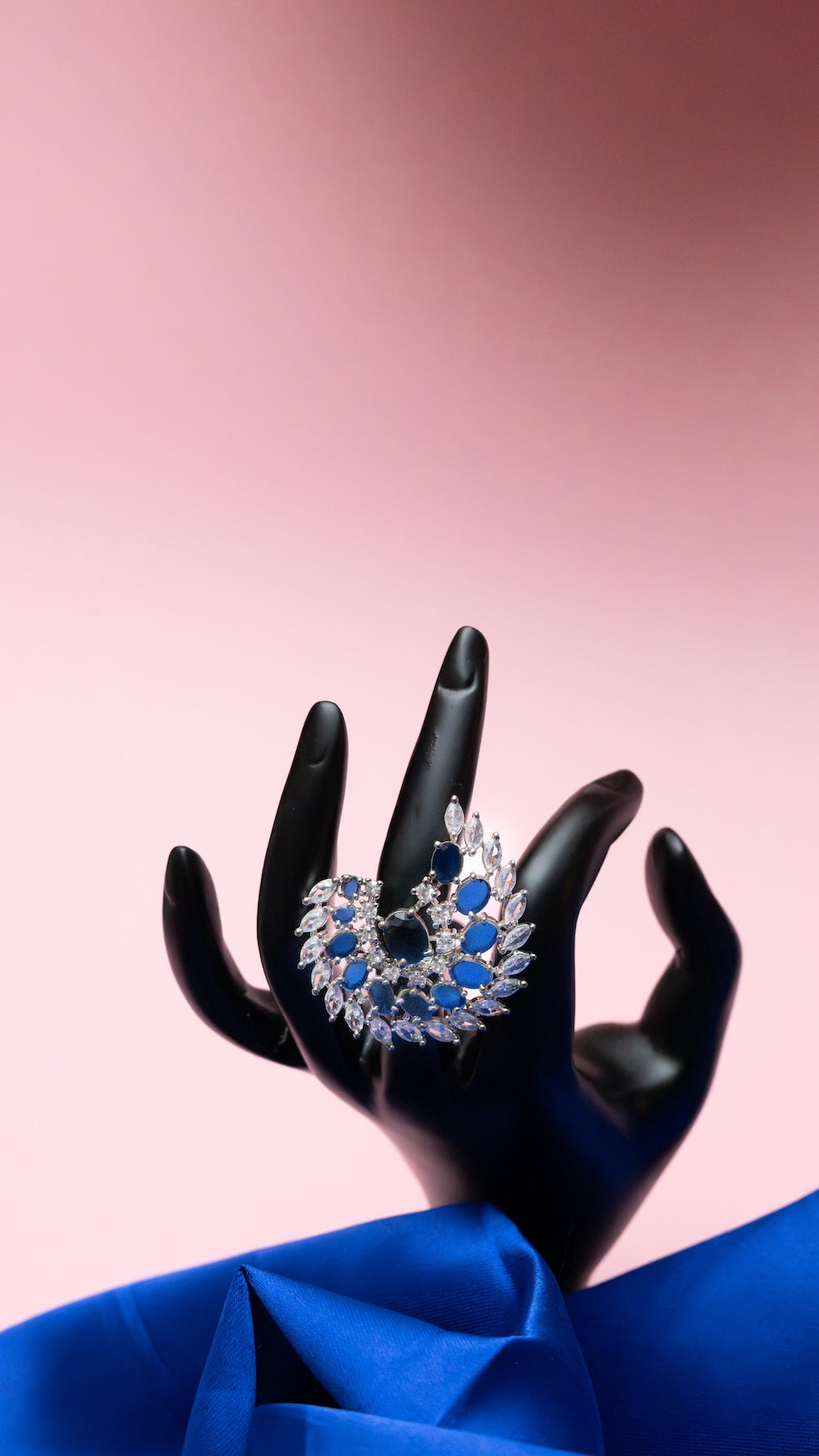 Diamond Sapphire Cocktail Ring