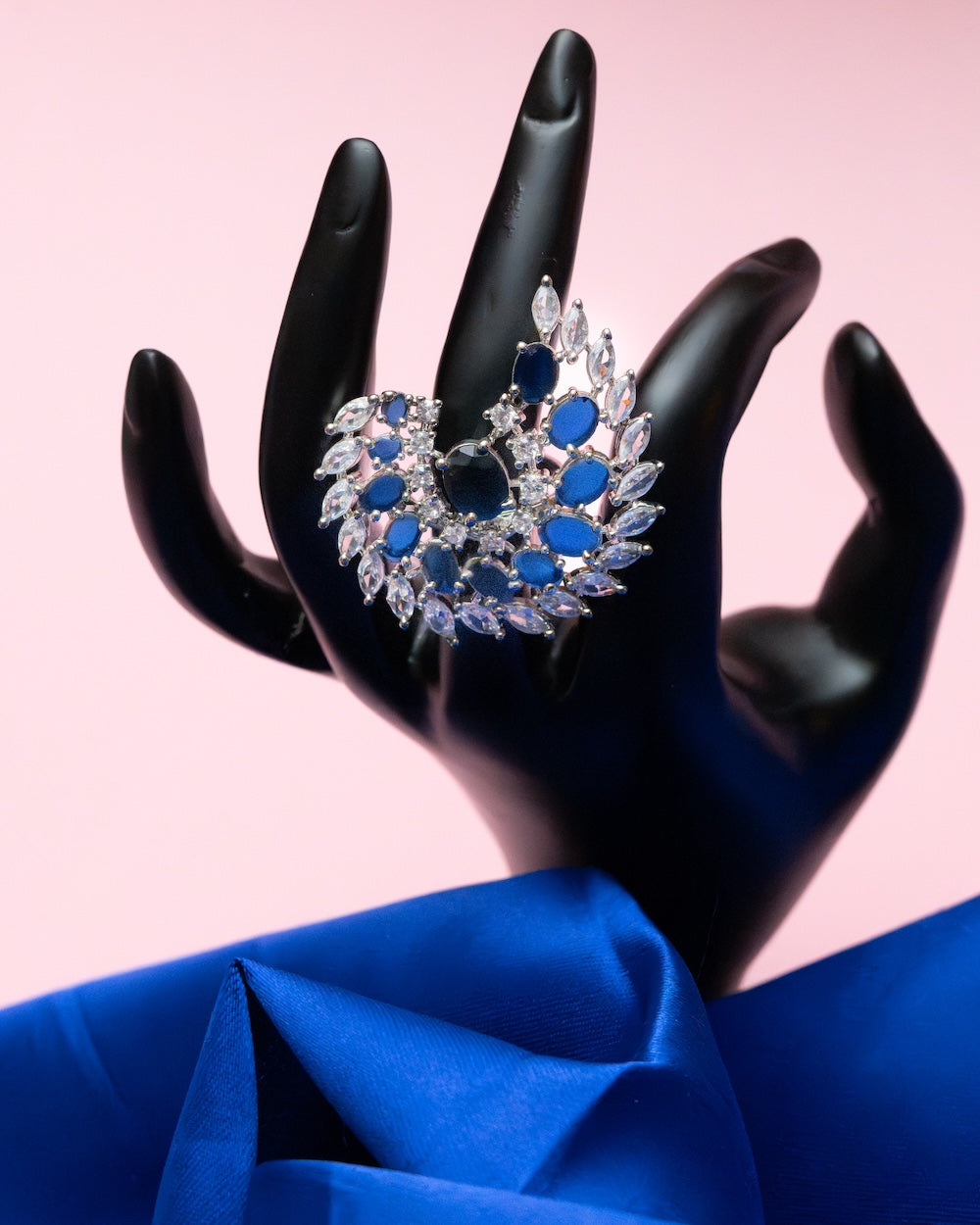 Diamond Sapphire Cocktail Ring