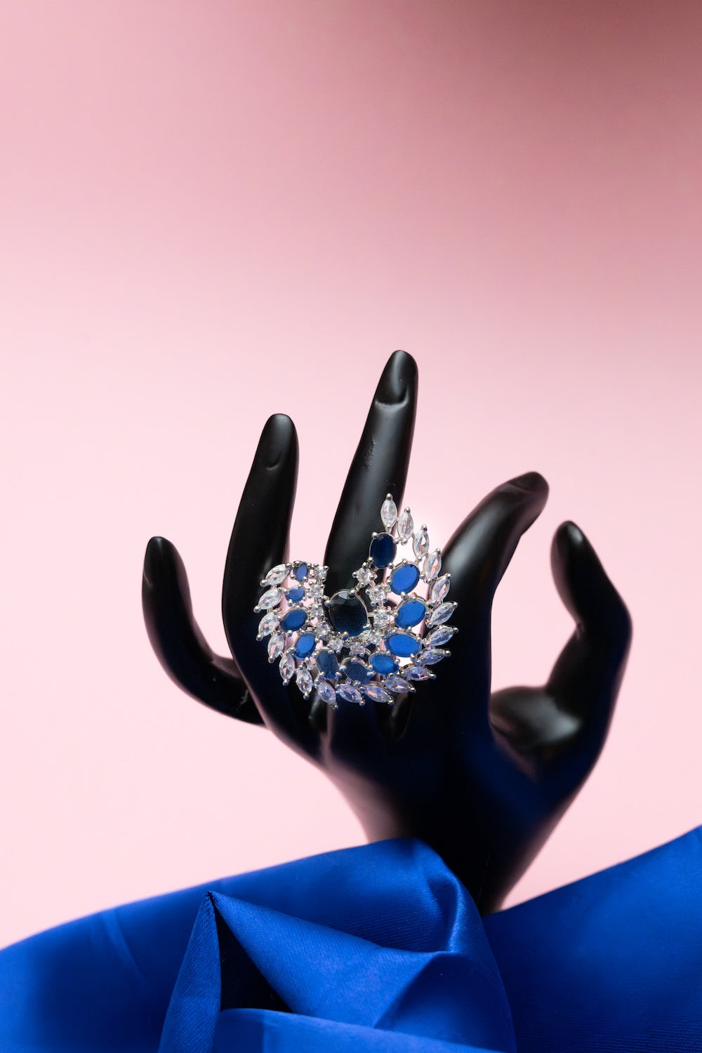 Diamond Sapphire Cocktail Ring
