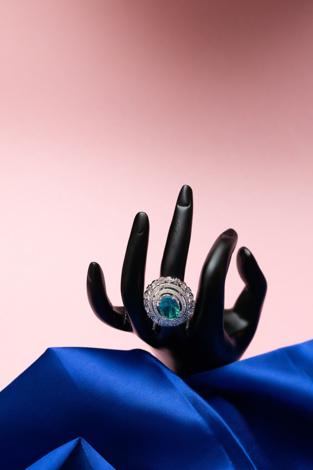 Oval Emerald Diamond Halo Ring