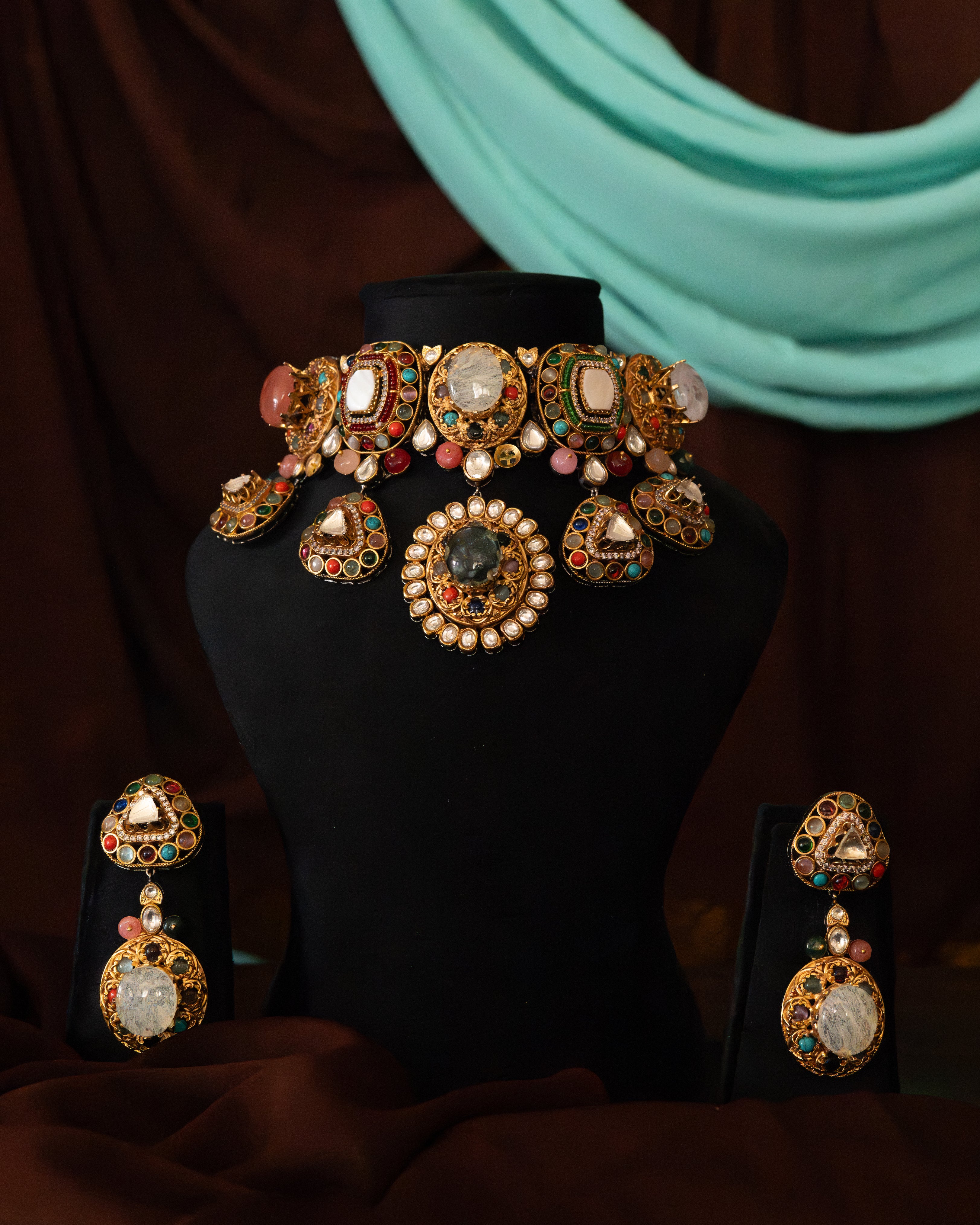 Maharani Navratna Heritage Choker Set