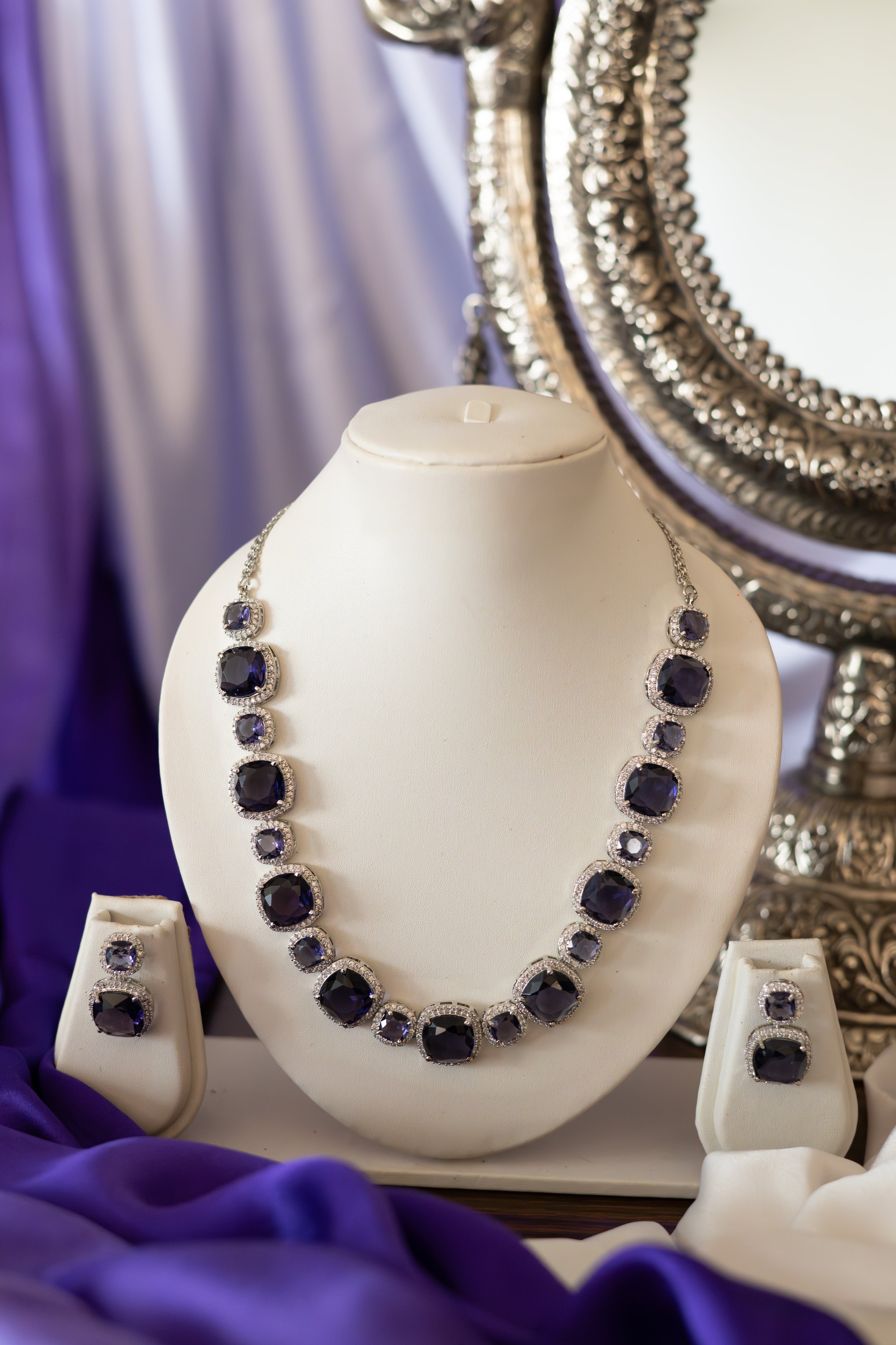 Midnight Sapphire Statement Set