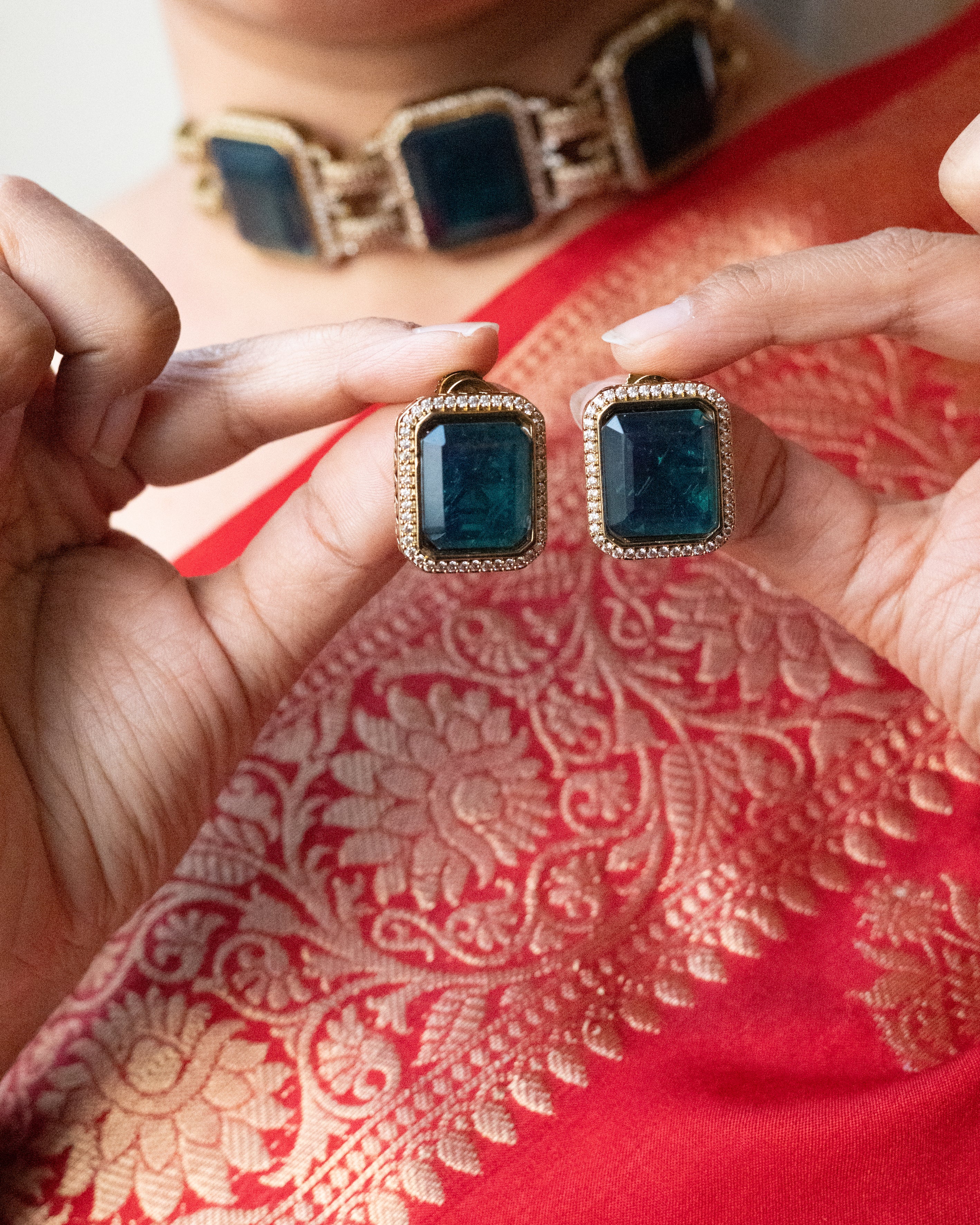 Regal Teal Heritage Studs