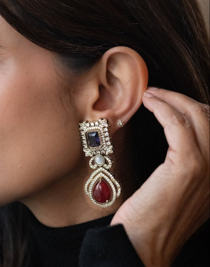 Dual Layer Moissanite Danglers