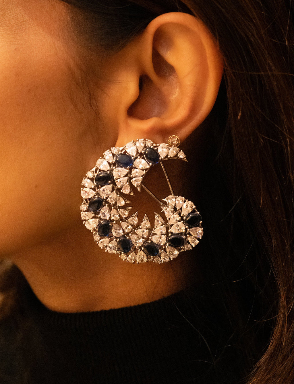 Midnight Celeste Statement Earrings