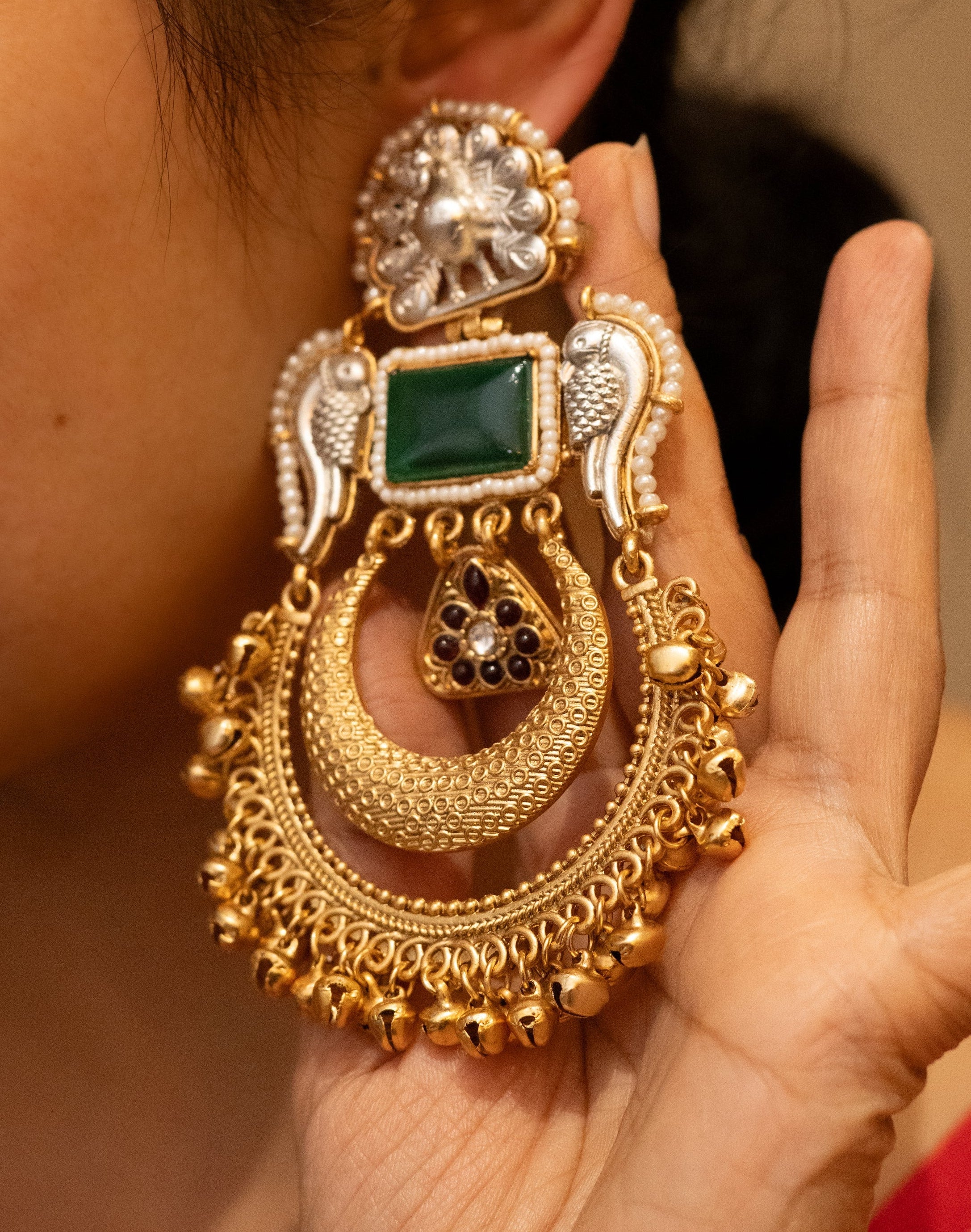 Mayurika Chandbali Earrings