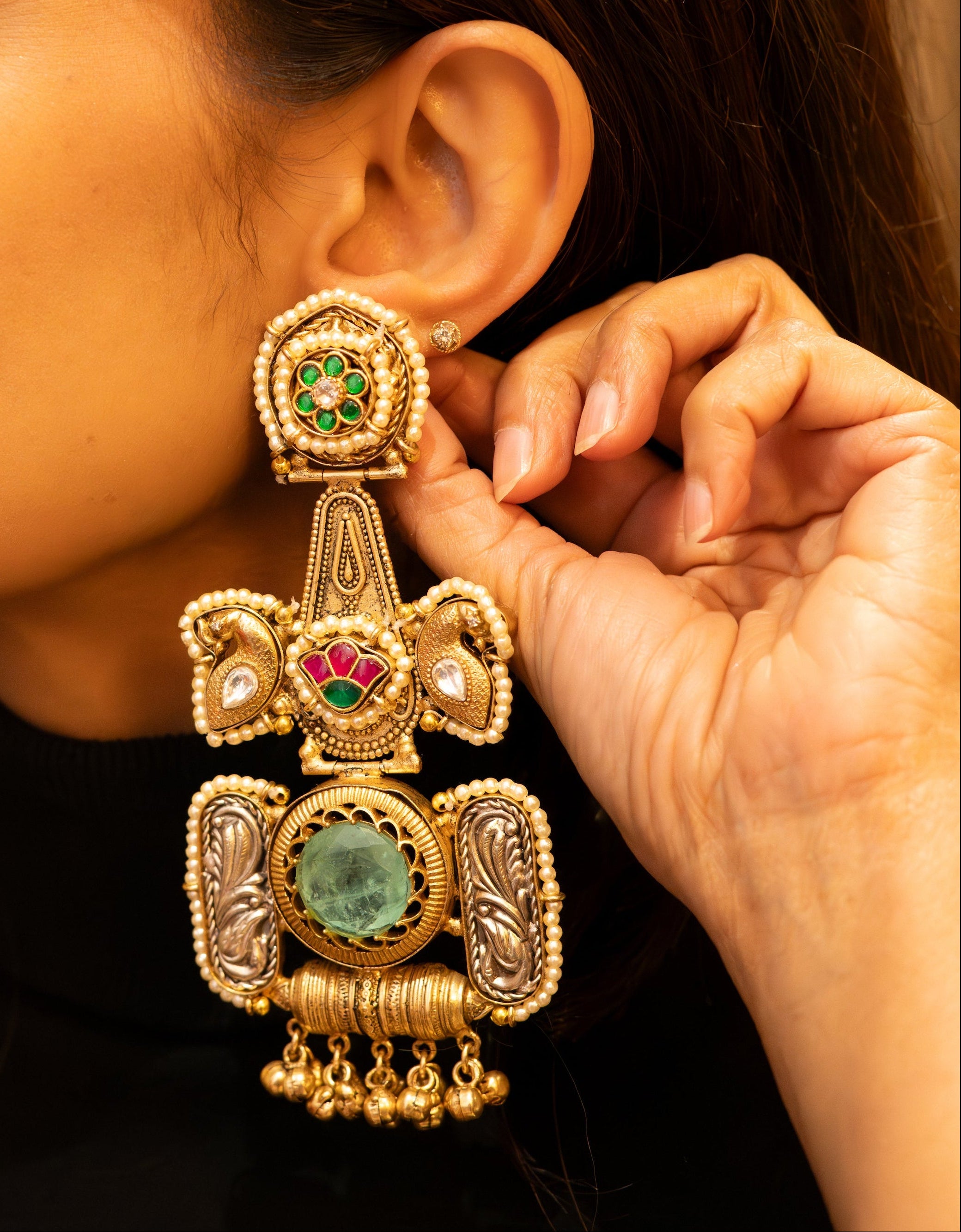 Rajvaibhav Heritage Temple Earrings