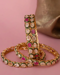 Meher Enamel Ruby Crystal Bangle
