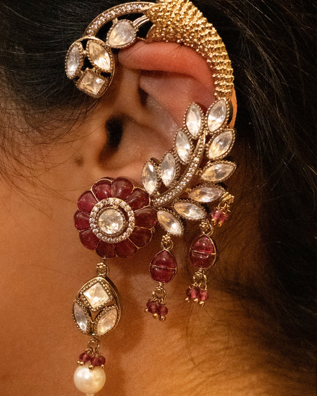 Gulnaar Viraasat Ear Cuff Chandeliers