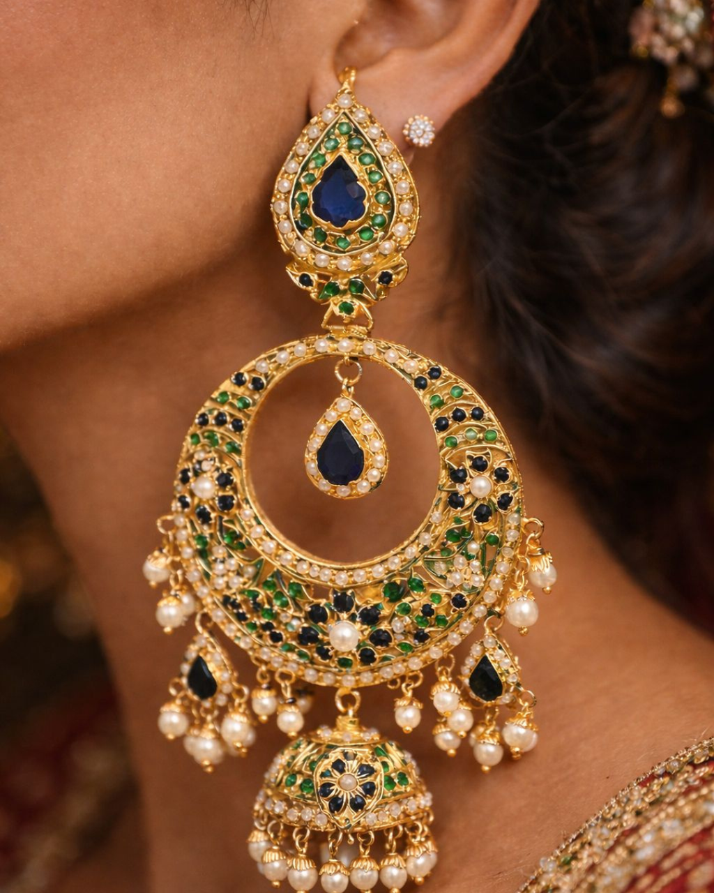 Jadau Pearl Chandbalis