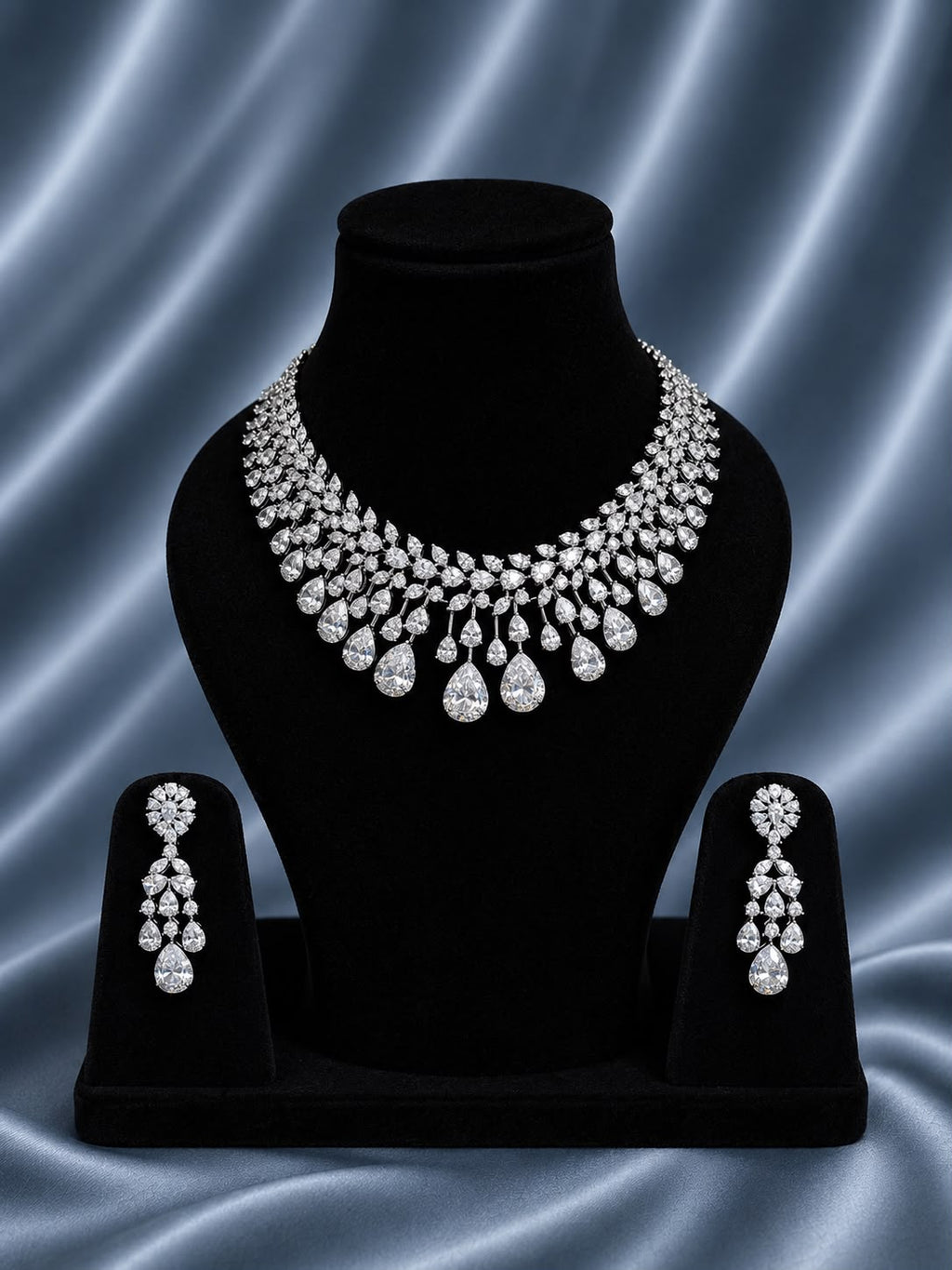 Celestial Dew Drop Diamond Necklace Set