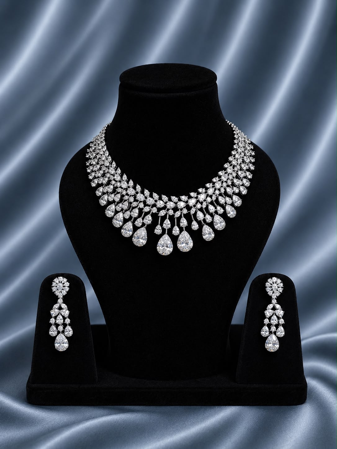 Celestial Dew Drop Diamond Necklace Set