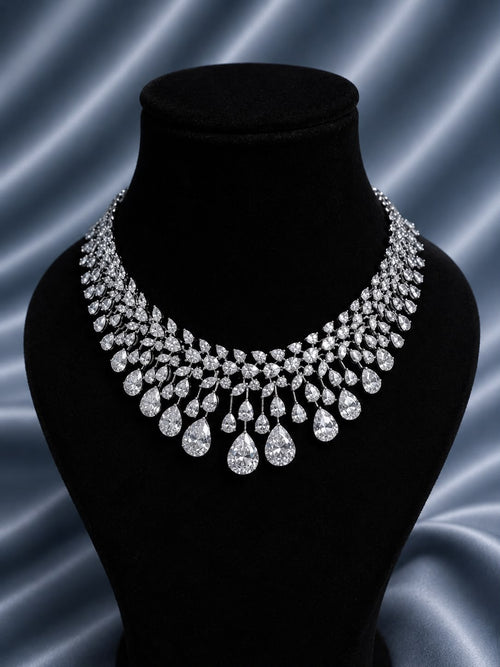 Celestial Dew Drop Diamond Necklace Set