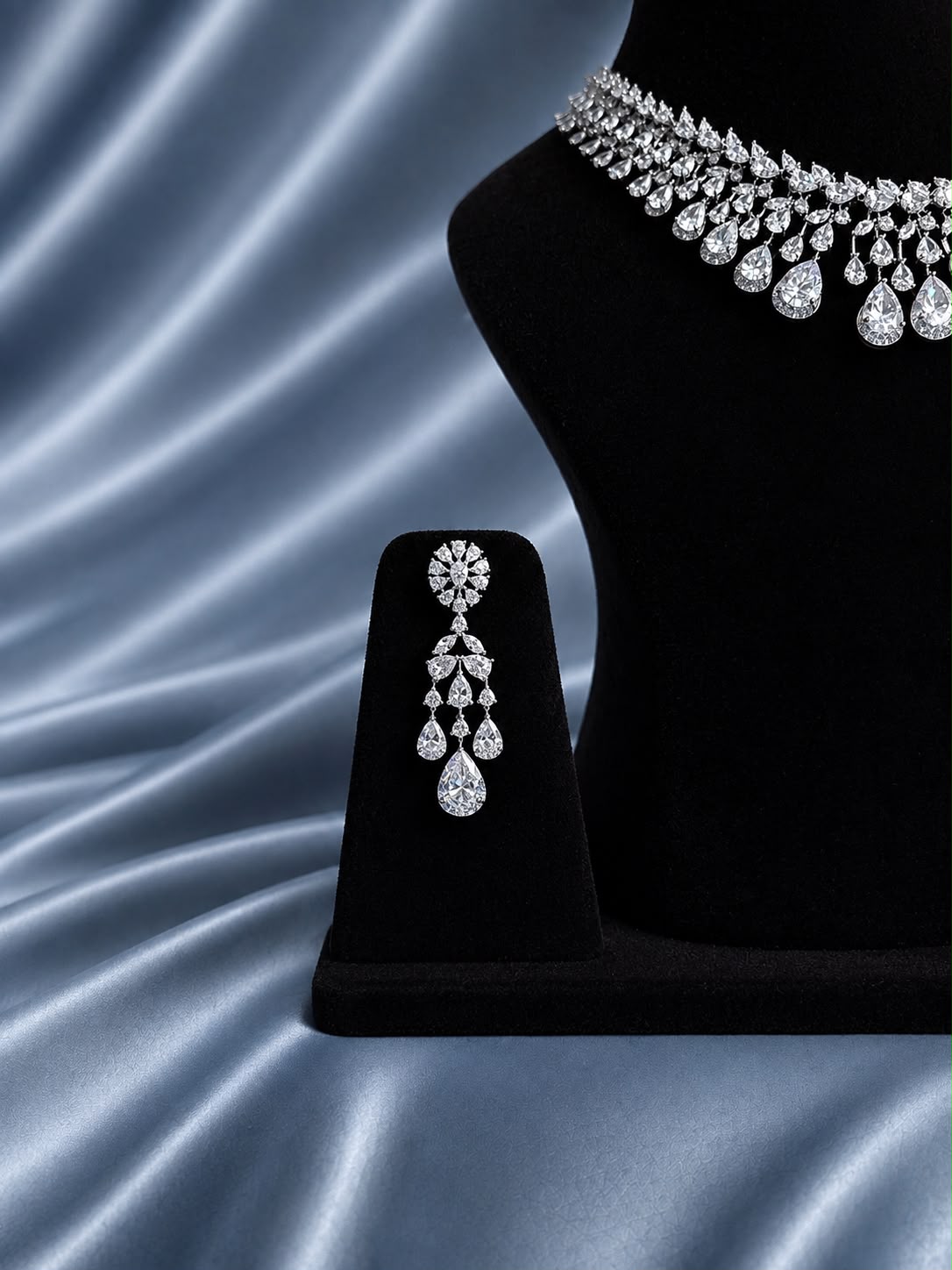 Celestial Dew Drop Diamond Necklace Set