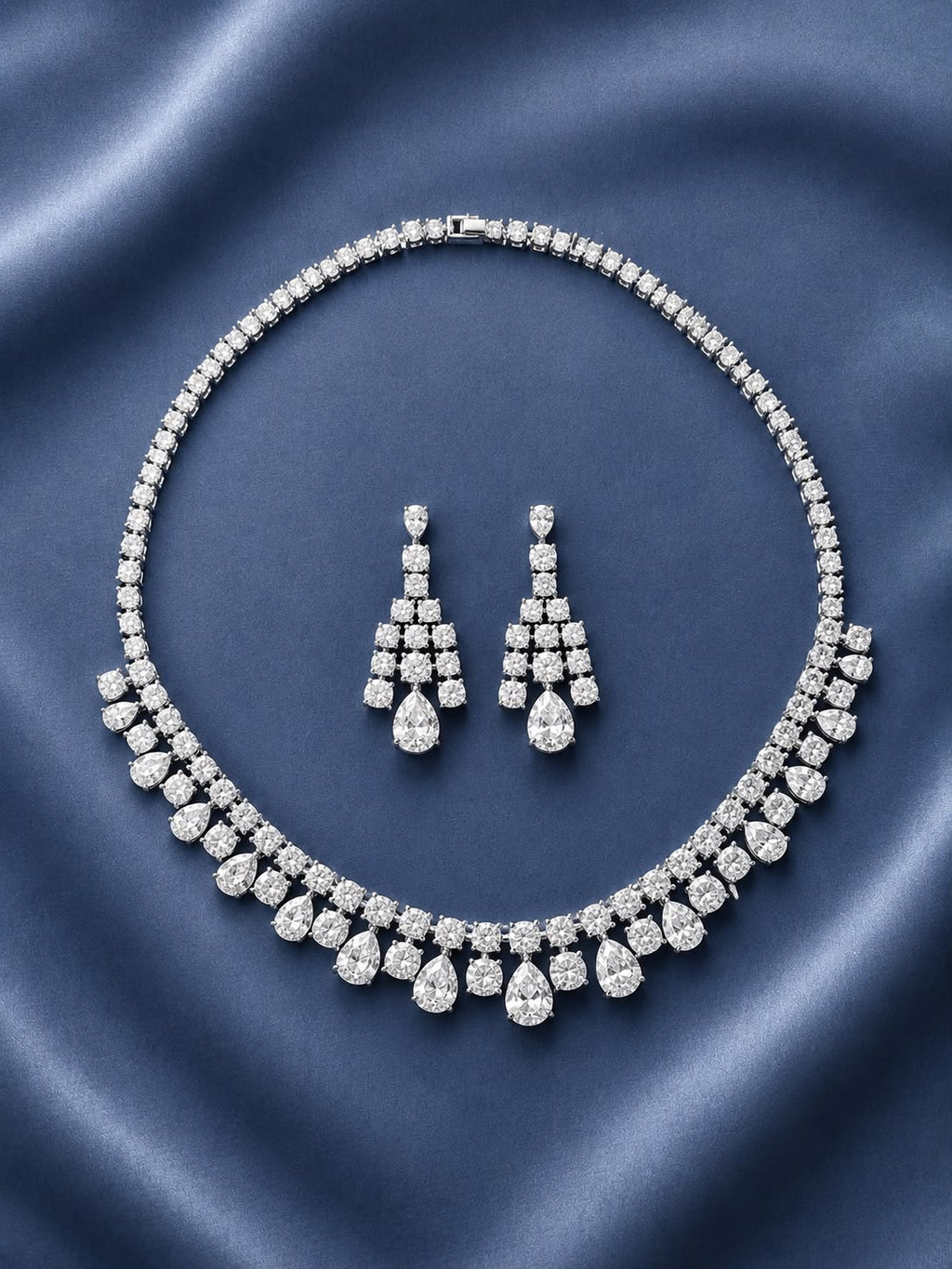 Celeste Teardrop Diamond Necklace Set