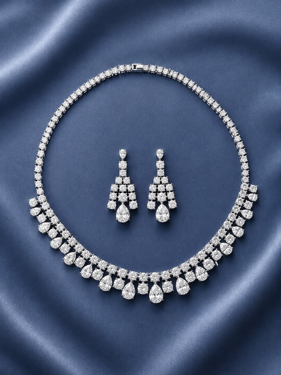 Celeste Teardrop Diamond Necklace Set